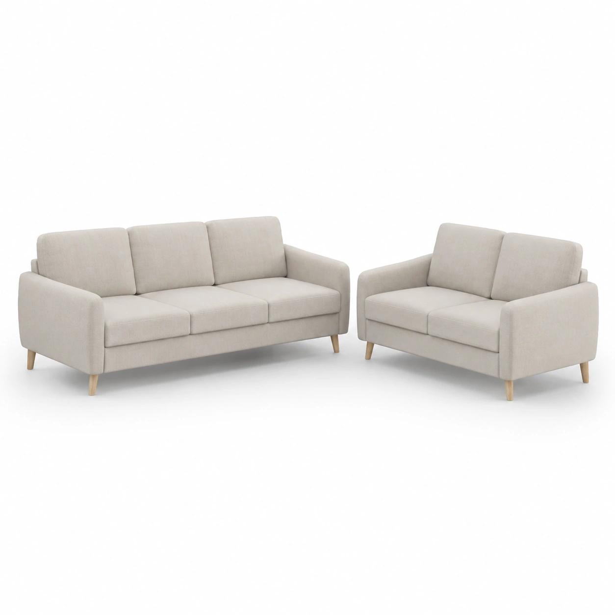 Conjunto de sofas de 2 y 3 plazas color marfil-vivoranest