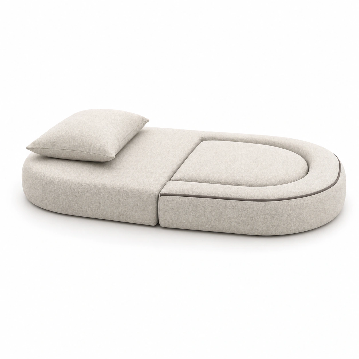Chaise longue redonda color marfil-vivoranest