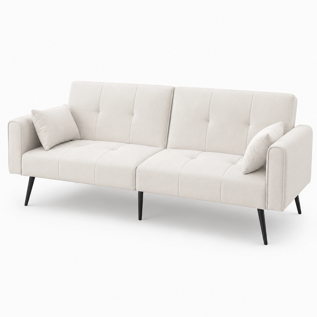 Sofa cama color marfil de 3 plazas-vivoranest