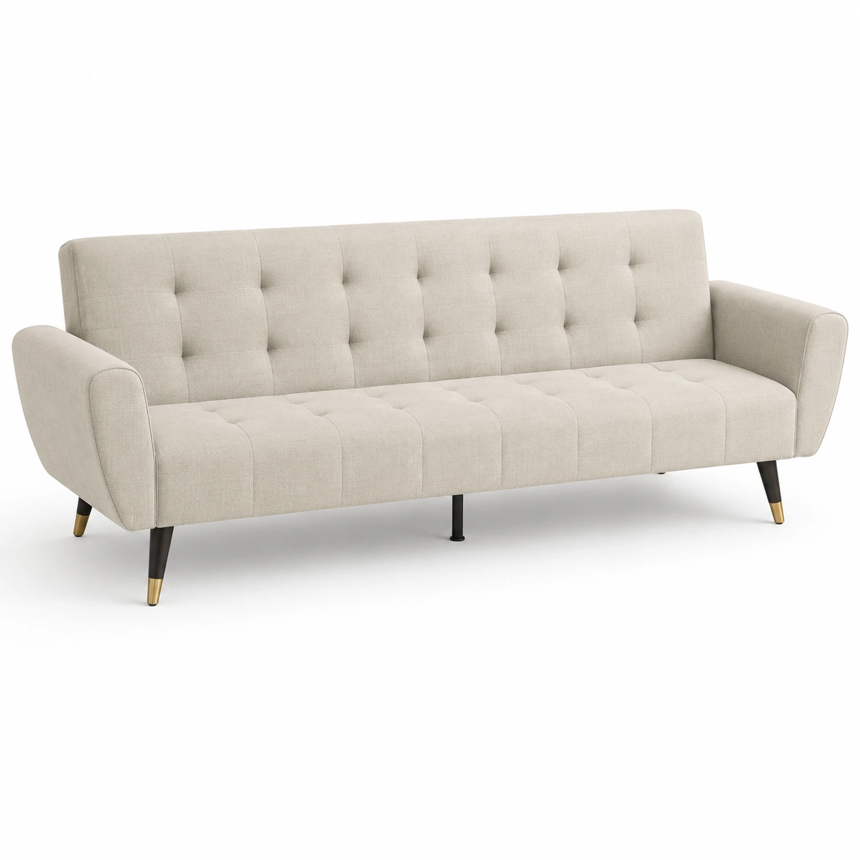 Sofa cama color marfil de 3 plazas-vivoranest