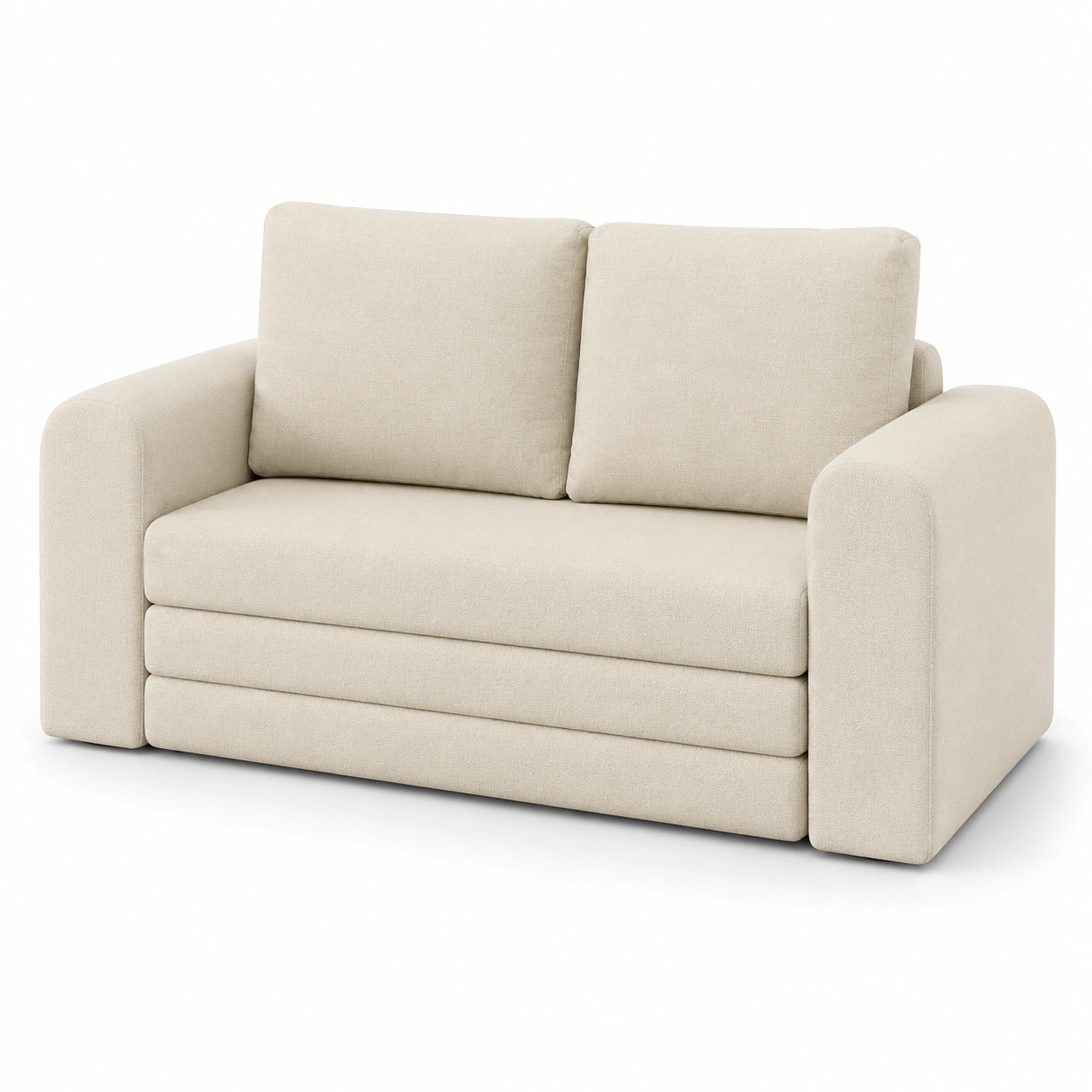 Sofa tapizado color crema de 2 plazas-vivoranest