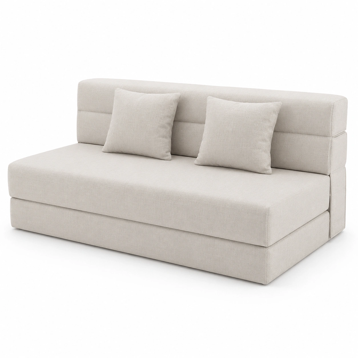 Sofa cama sin reposabrazos color crema-vivoranest
