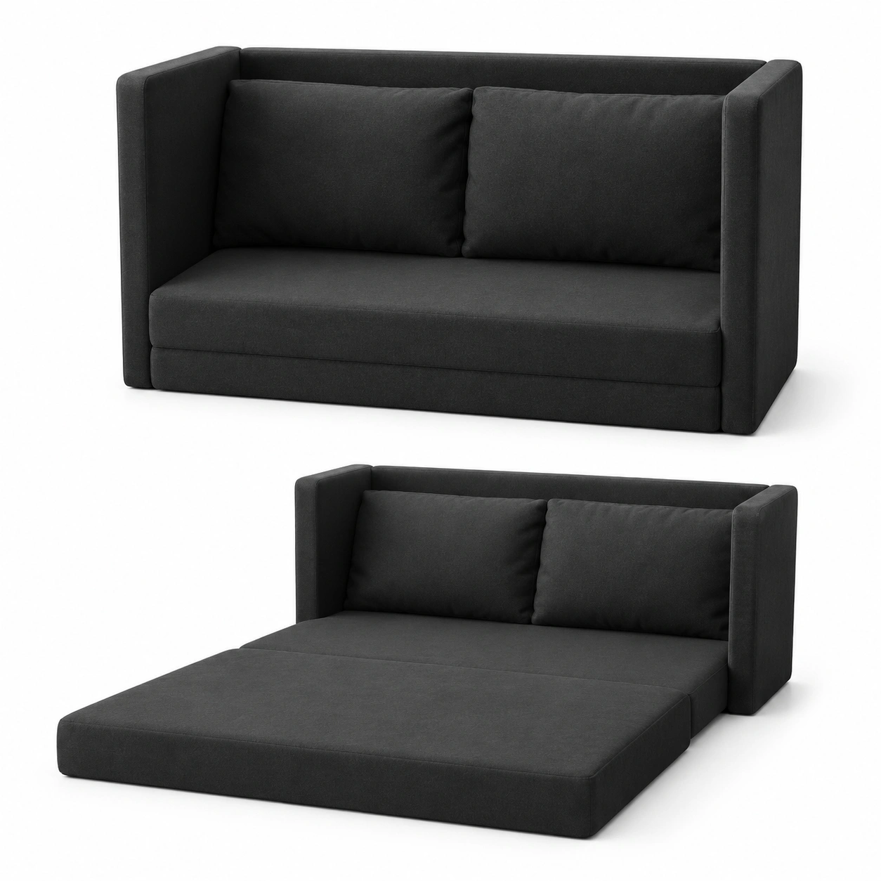 Sofa cama negro de 2 plazas-vivoranest