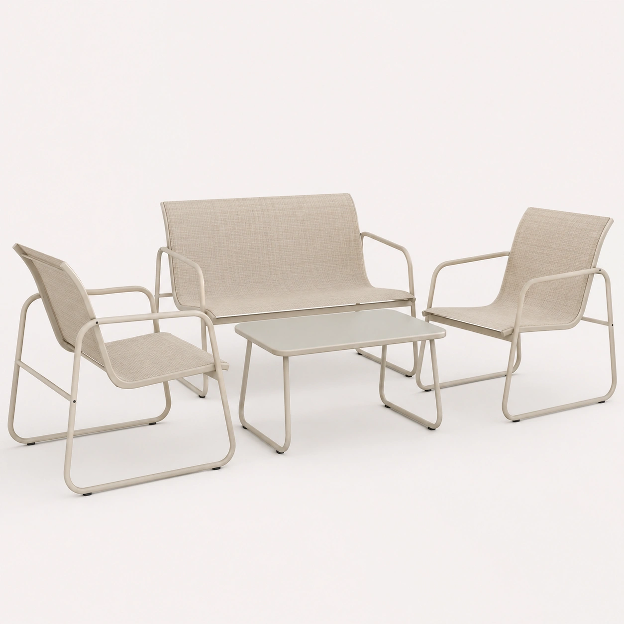 Conjunto de mesa y sillas de exterior de 4 piezas-vivoranest