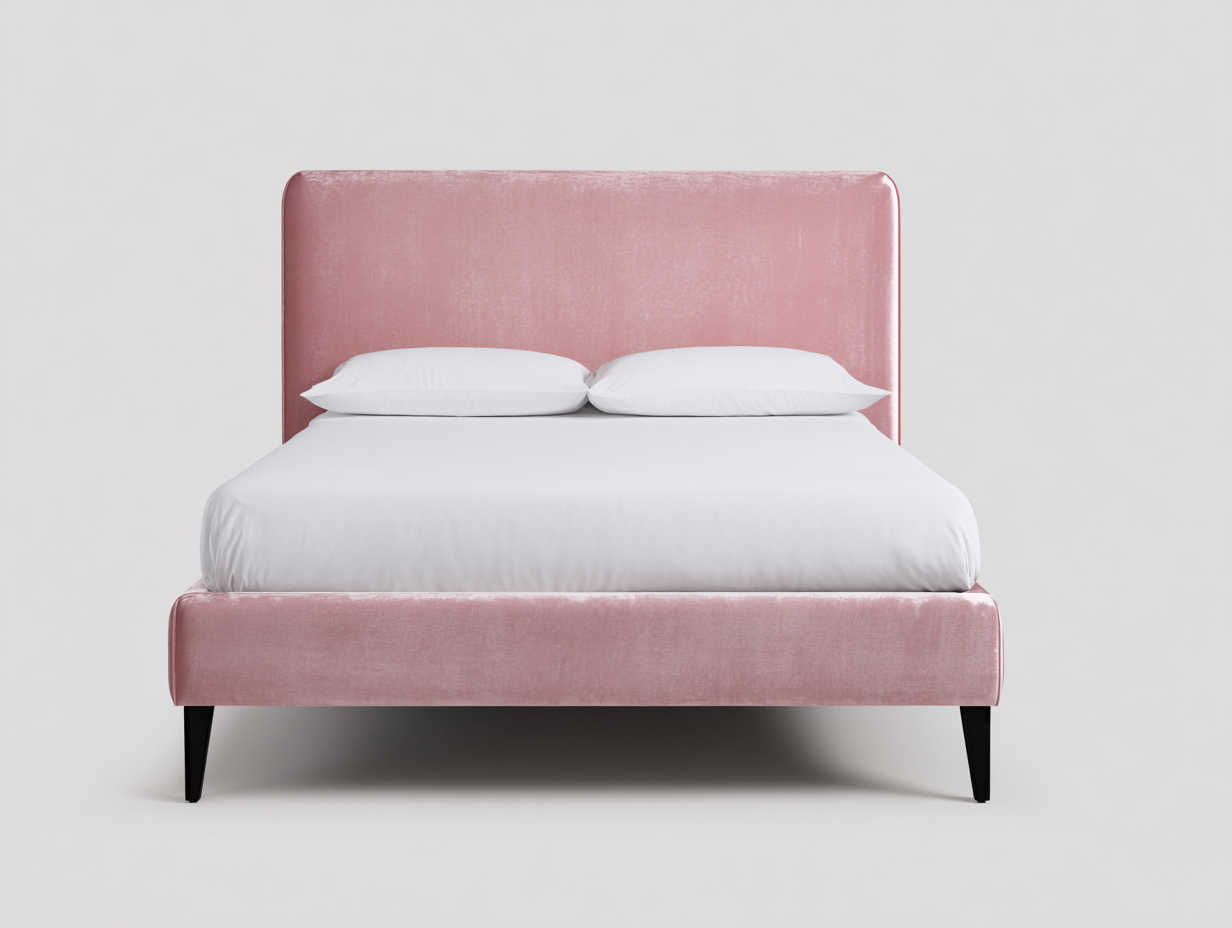 Doppelbett Samtbezug 212x170x120 cm - Rosa - Elegantes Schlafzimmerdesign-Sirizinest