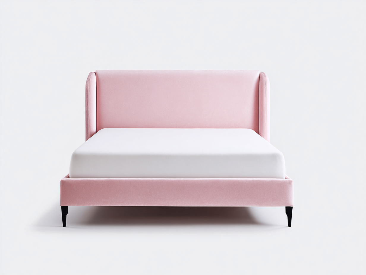 Doppelbett Samtbezug 210x168x112 cm - Rosa - Modernes Schlafzimmerdesign-Sirizinest