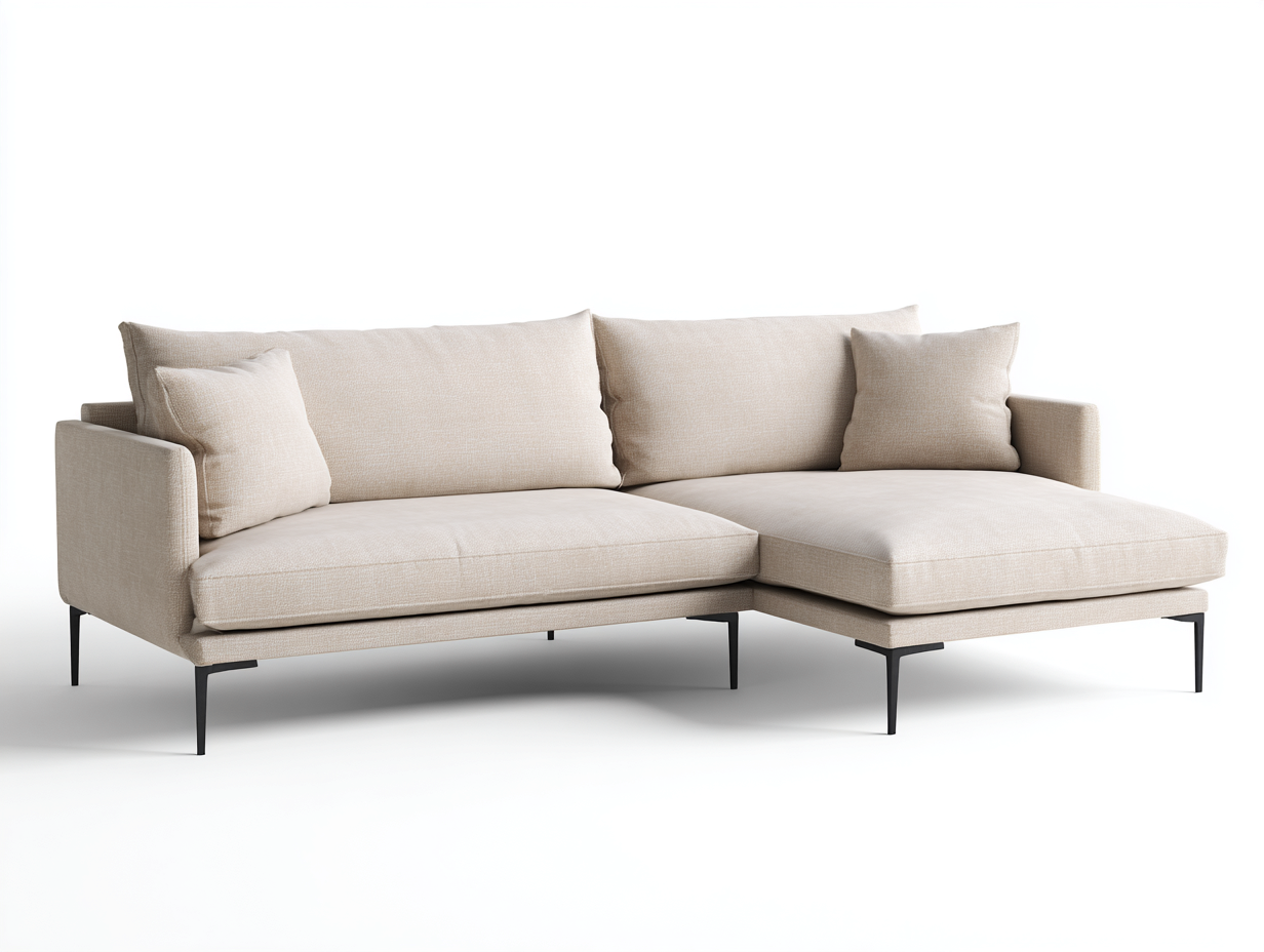 Ecksofa Stoff 245x165x85 cm - Beige und Schwarz - modernes Design-Sirizinest