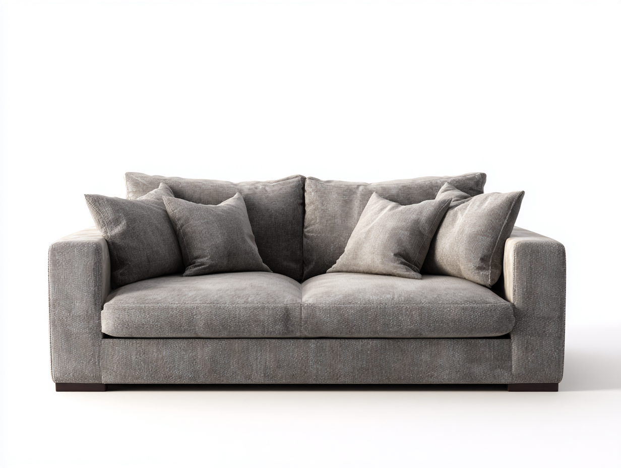 Zweisitzer Sofa Stoff 190x90x85 cm - Grau Beige - modernes Design-Sirizinest