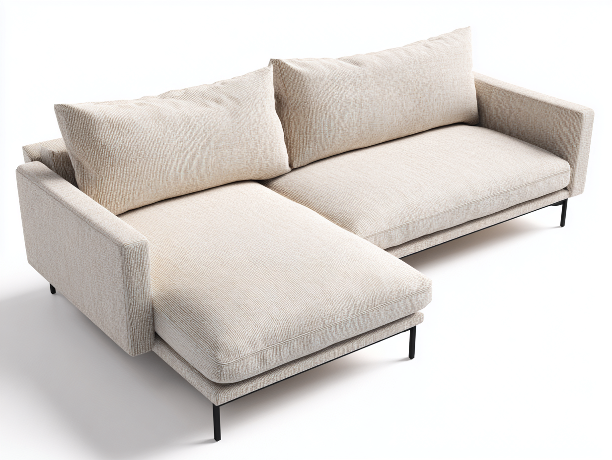 Ecksofa Stoff 278x176x78 cm - beige und schwarz - modernes Design-Sirizinest