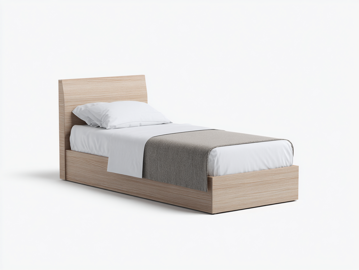 Einzelbett Holz 200x90x100 cm - Helle Eiche - modernes Design-Sirizinest