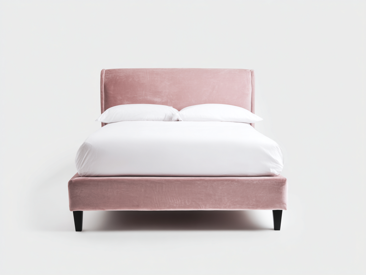 Doppelbett Polsterstoff 212x172x108 cm - rosa und schwarz - modernes Design-Sirizinest