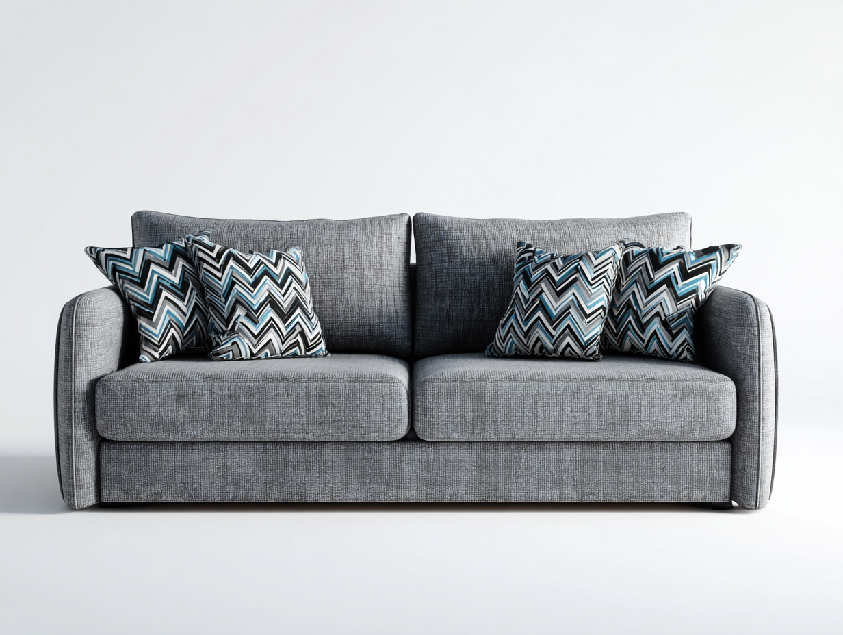 Zweisitzer Sofa Stoff 135x82x78 cm - grau - modernes Design für das Wohnzimmer-Sirizinest
