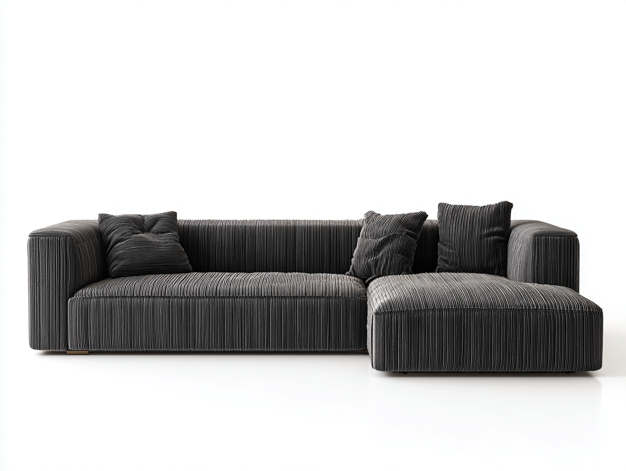 Ecksofa Cordstoff 285x170x76 cm - Anthrazit - Modernes Lounge-Design-Sirizinest