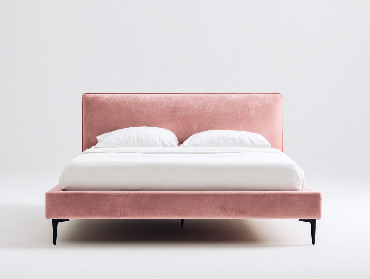 Doppelbett Polsterbett 200x180x105 cm - Rosa - modernes Design-Sirizinest