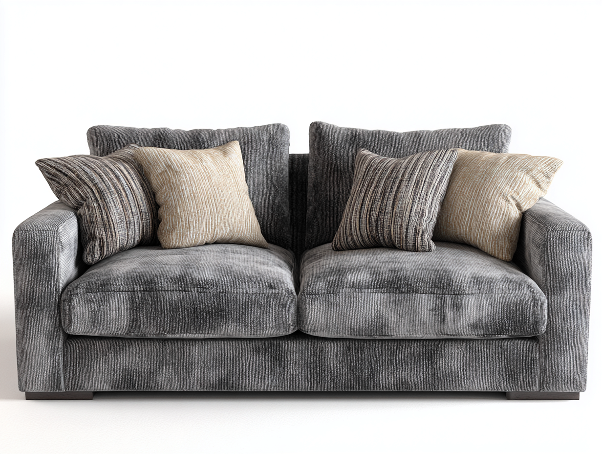 Zweisitzer Sofa Cordstoff 198x96x84 cm - Grau - Modernes Wohnzimmerdesign-Sirizinest
