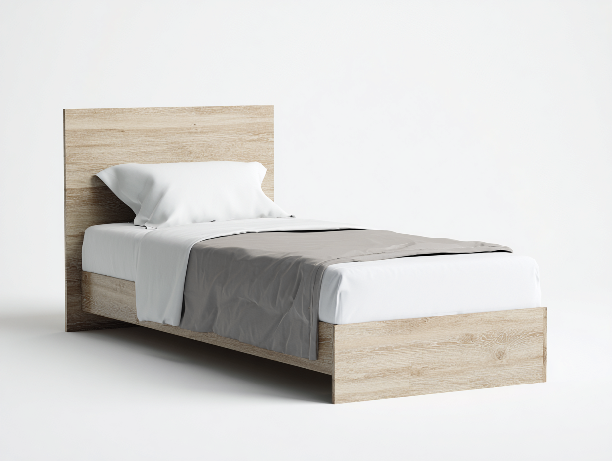 Einzelbett Holz 206x96x92 cm - naturholz - schlichtes modernes Design-Sirizinest