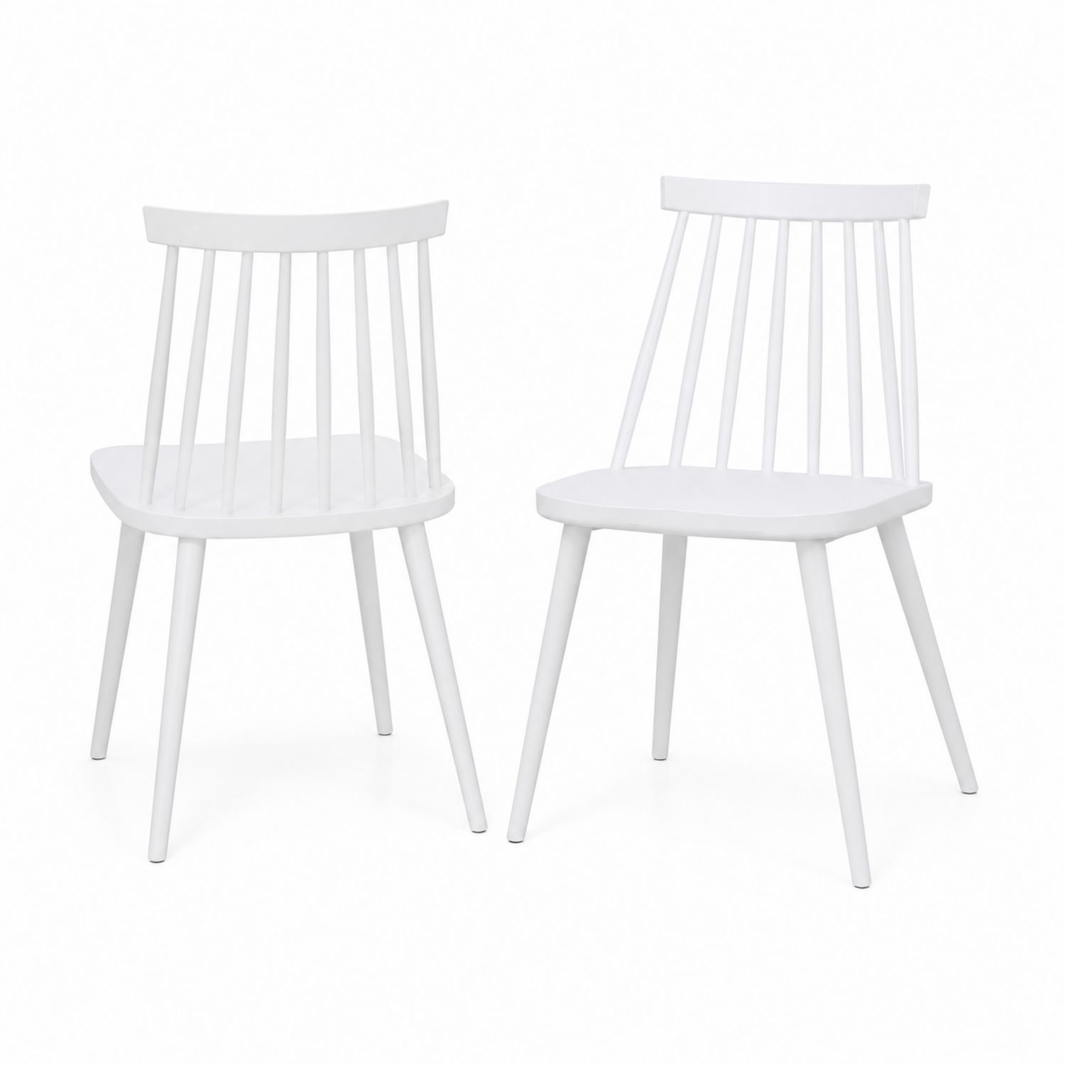 Chaises de salle à manger en bois blanc, lot de 2-Prestigelodgea