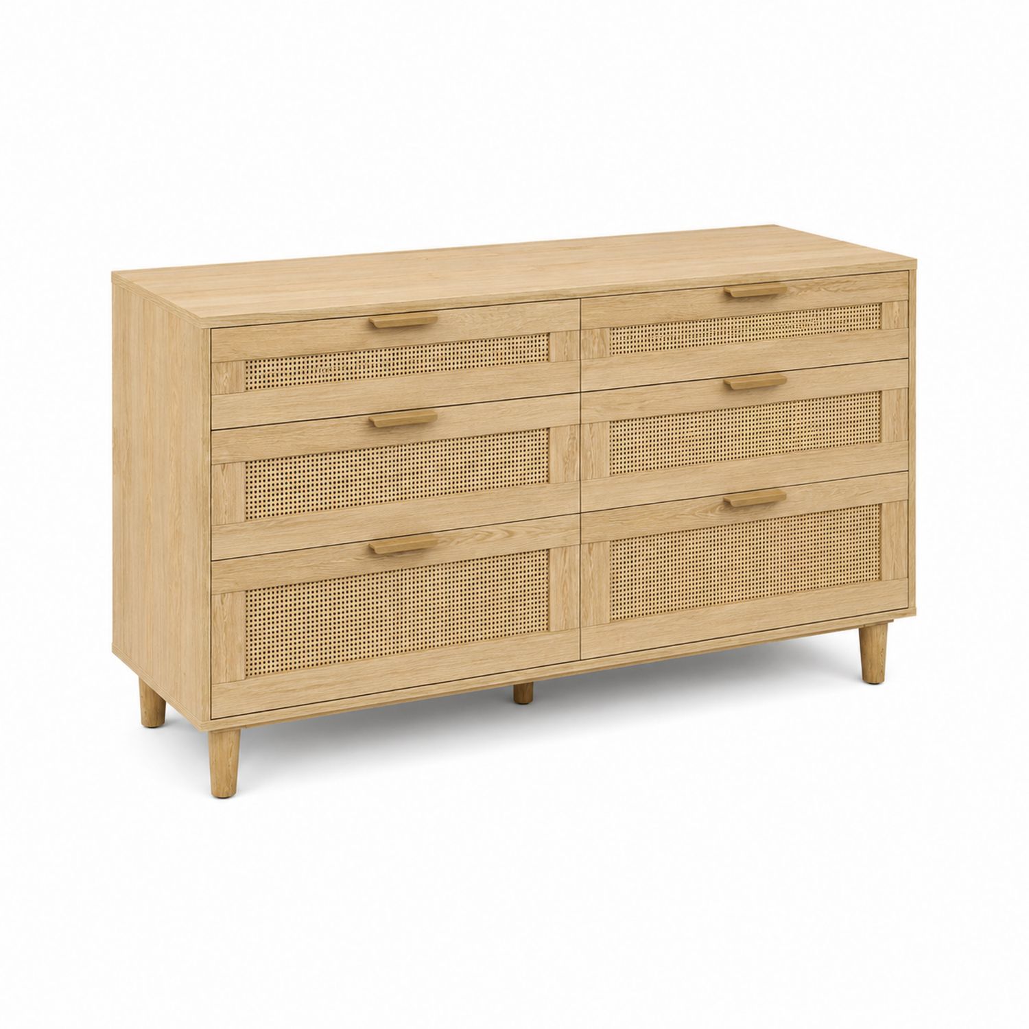 Commode en bois avec tiroirs en rotin naturel-Prestigelodgea