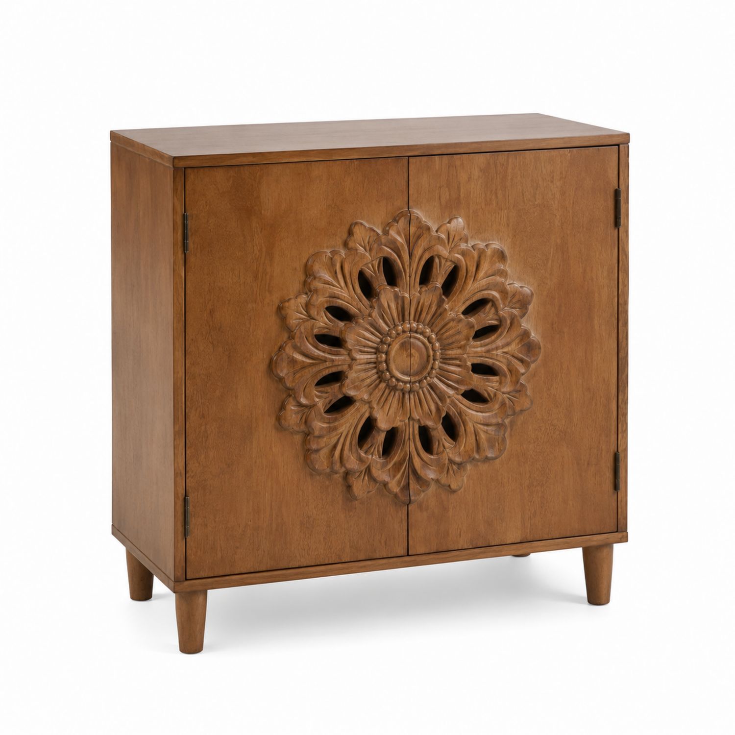 Buffet en bois avec motif sculpté 80x40x90 cm-Prestigelodgea