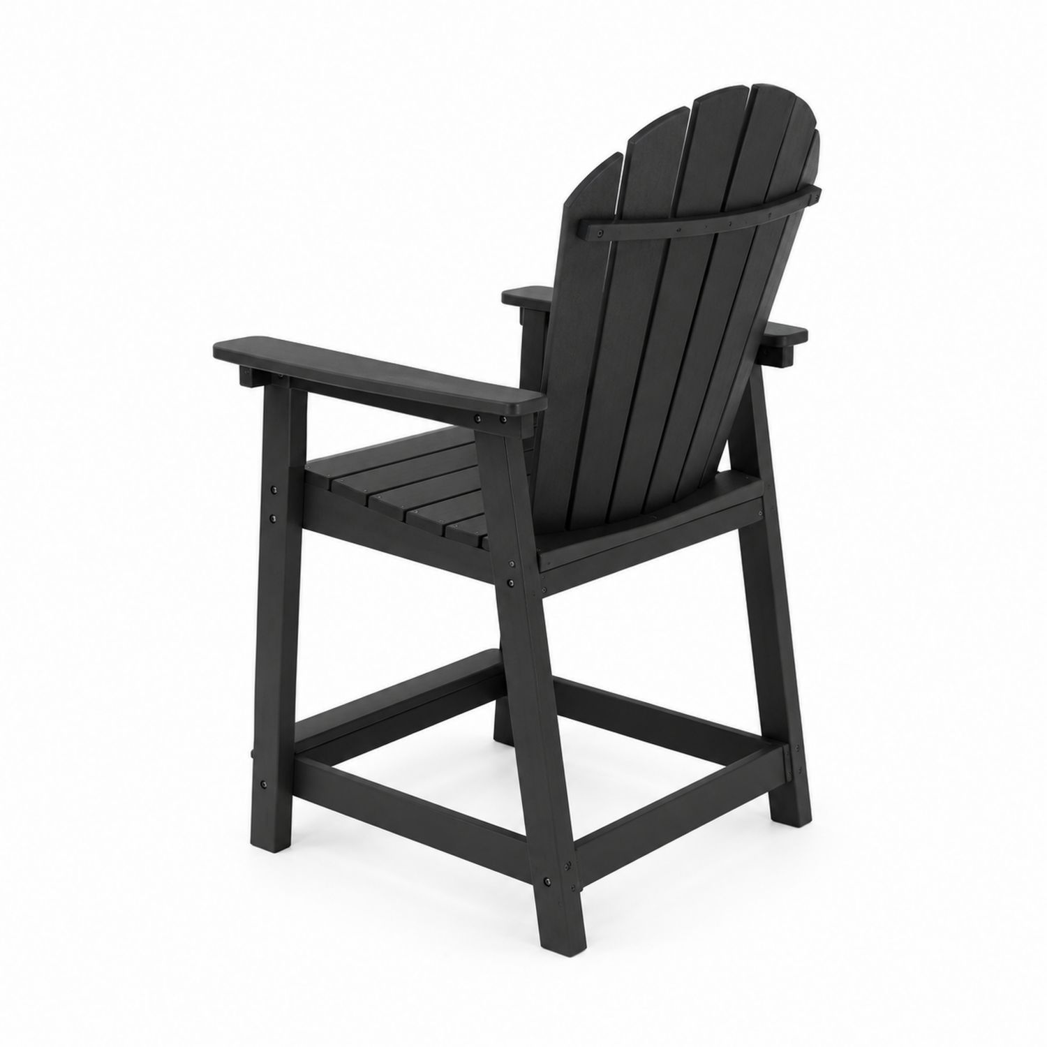 Chaise haute en bois composite noir pour extérieur-Prestigelodgea