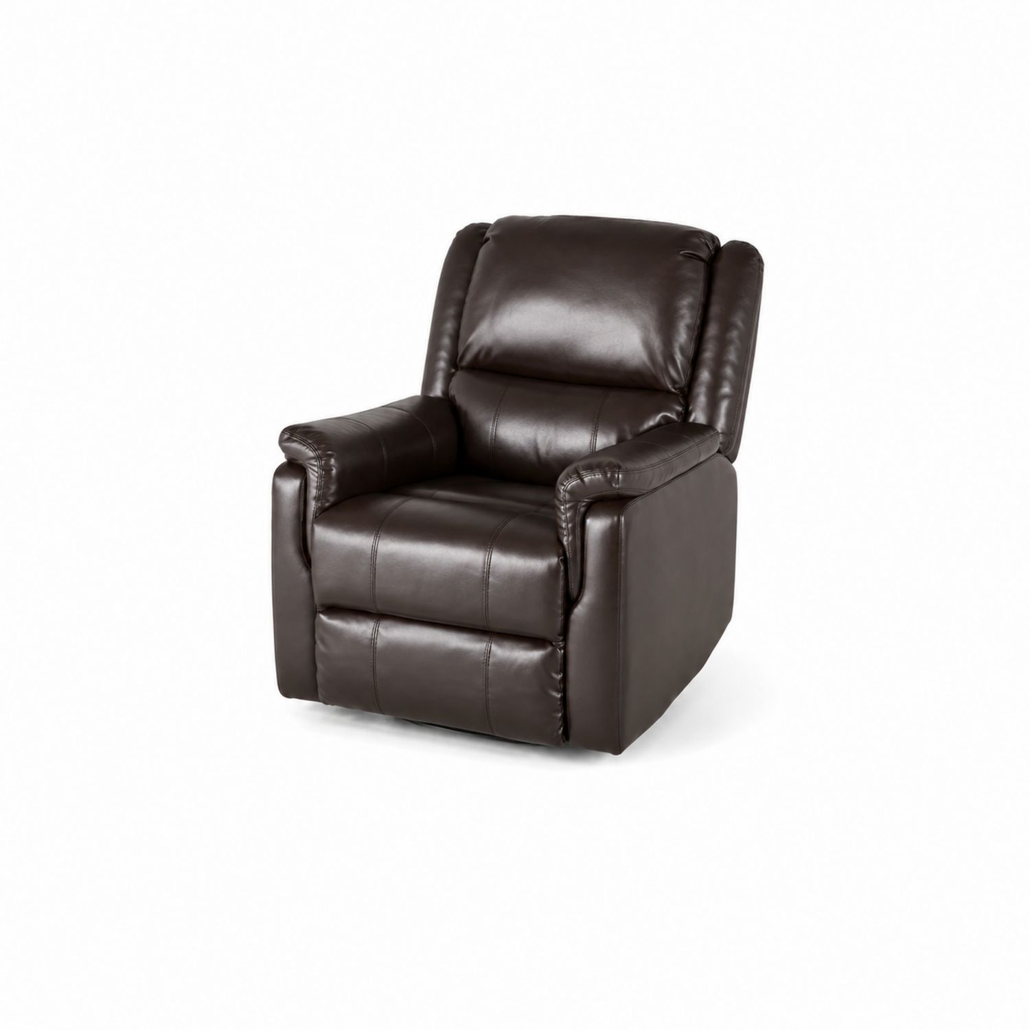 Fauteuil inclinable en cuir synthétique polyuréthane marron-Prestigelodgea