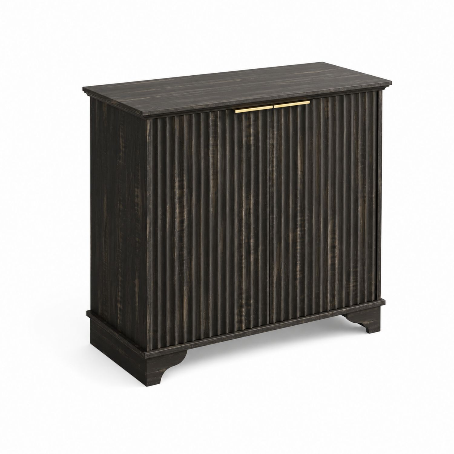Buffet rectangulaire en bois noir avec portes 120x80x40 cm-Prestigelodgea