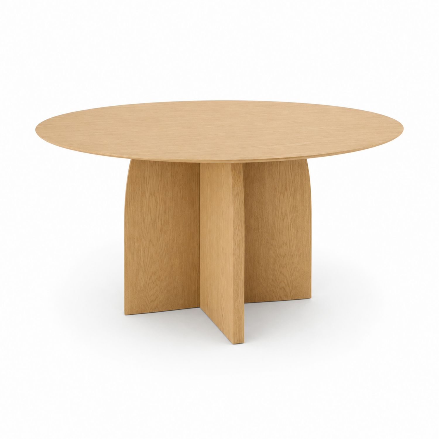 Table à manger ronde en chêne clair diamètre 120 cm-Prestigelodgea