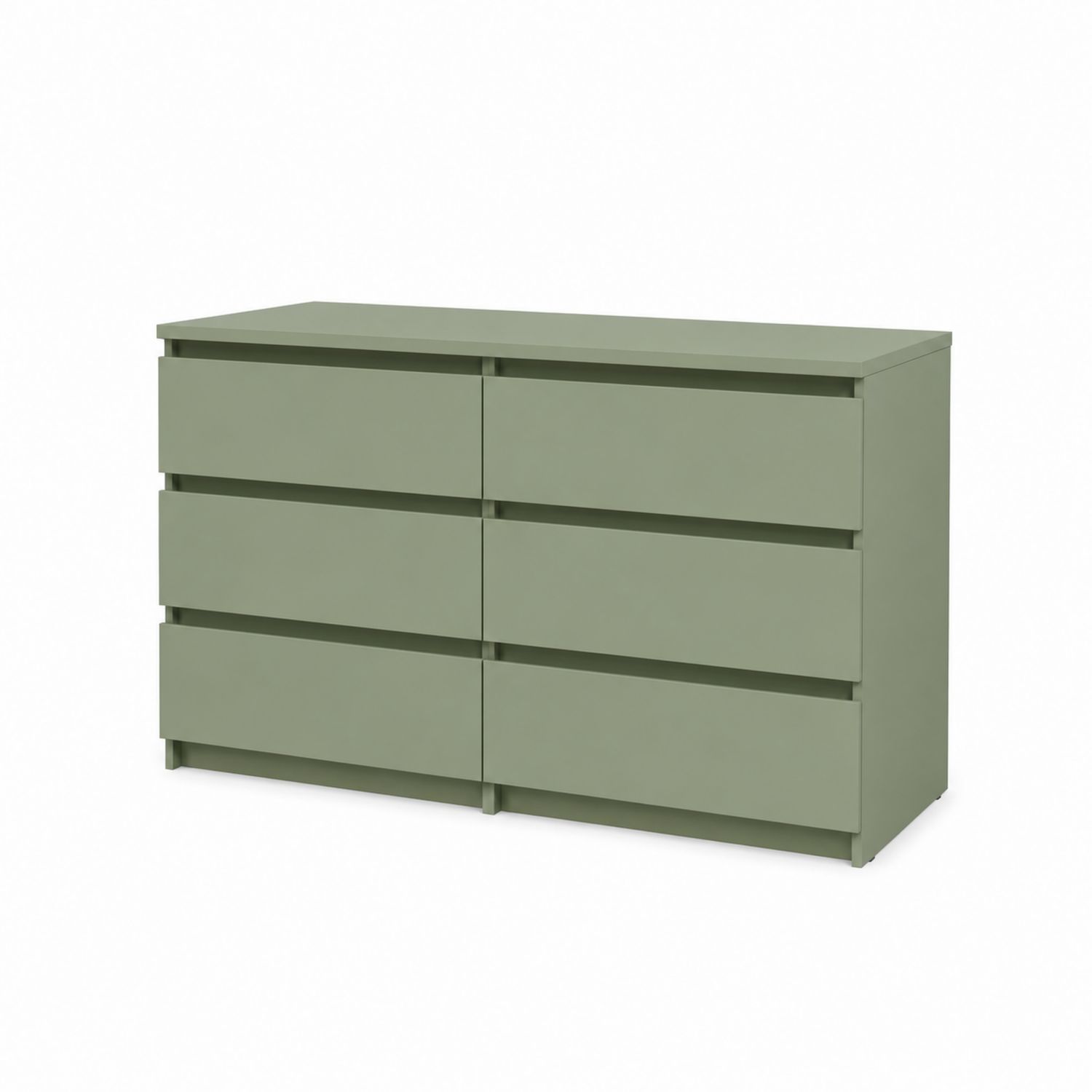 Commode à 6 tiroirs en MDF Vert Olive 120x40x78 cm-Prestigelodgea
