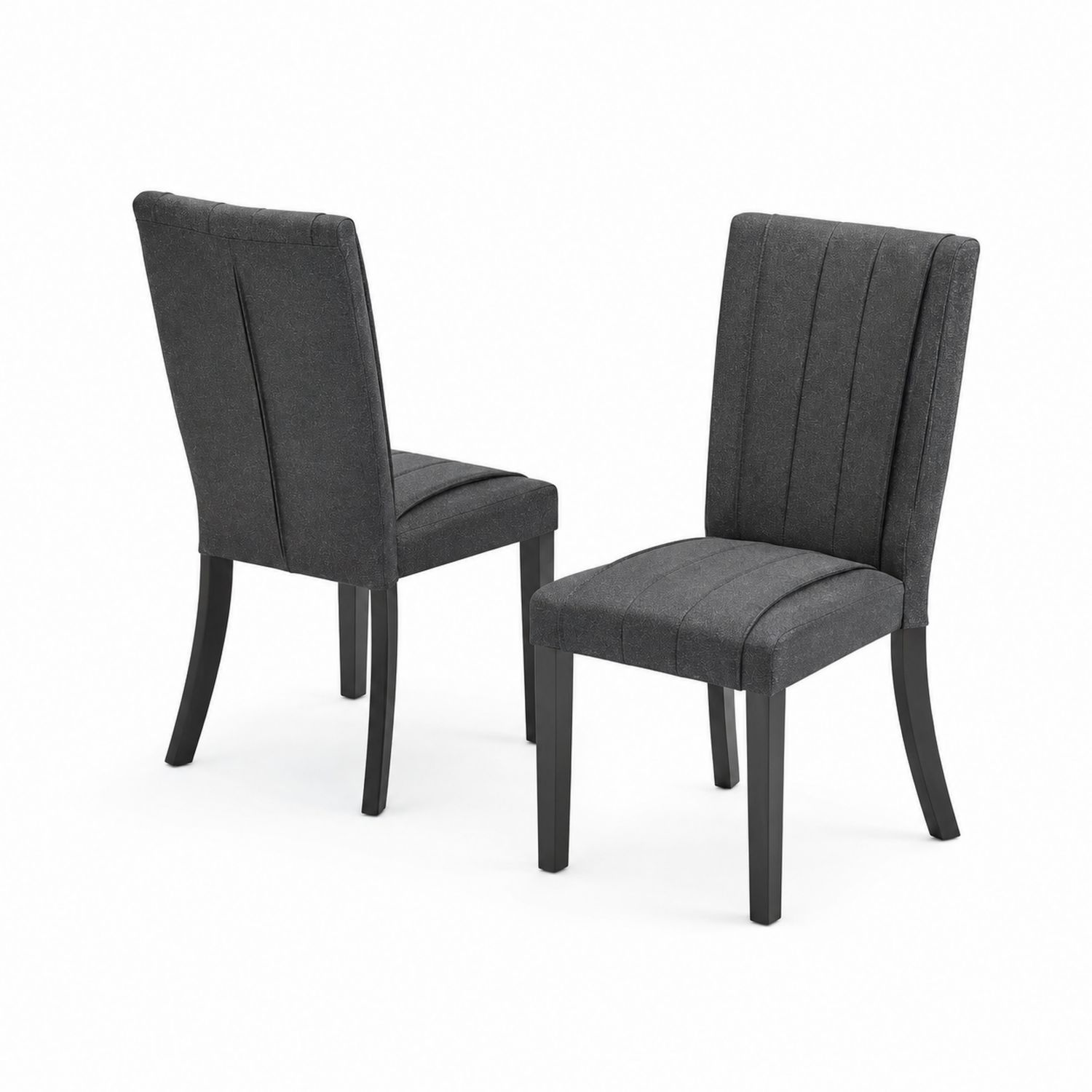 Chaises en bois et tissu gris 98 cm-Prestigelodgea