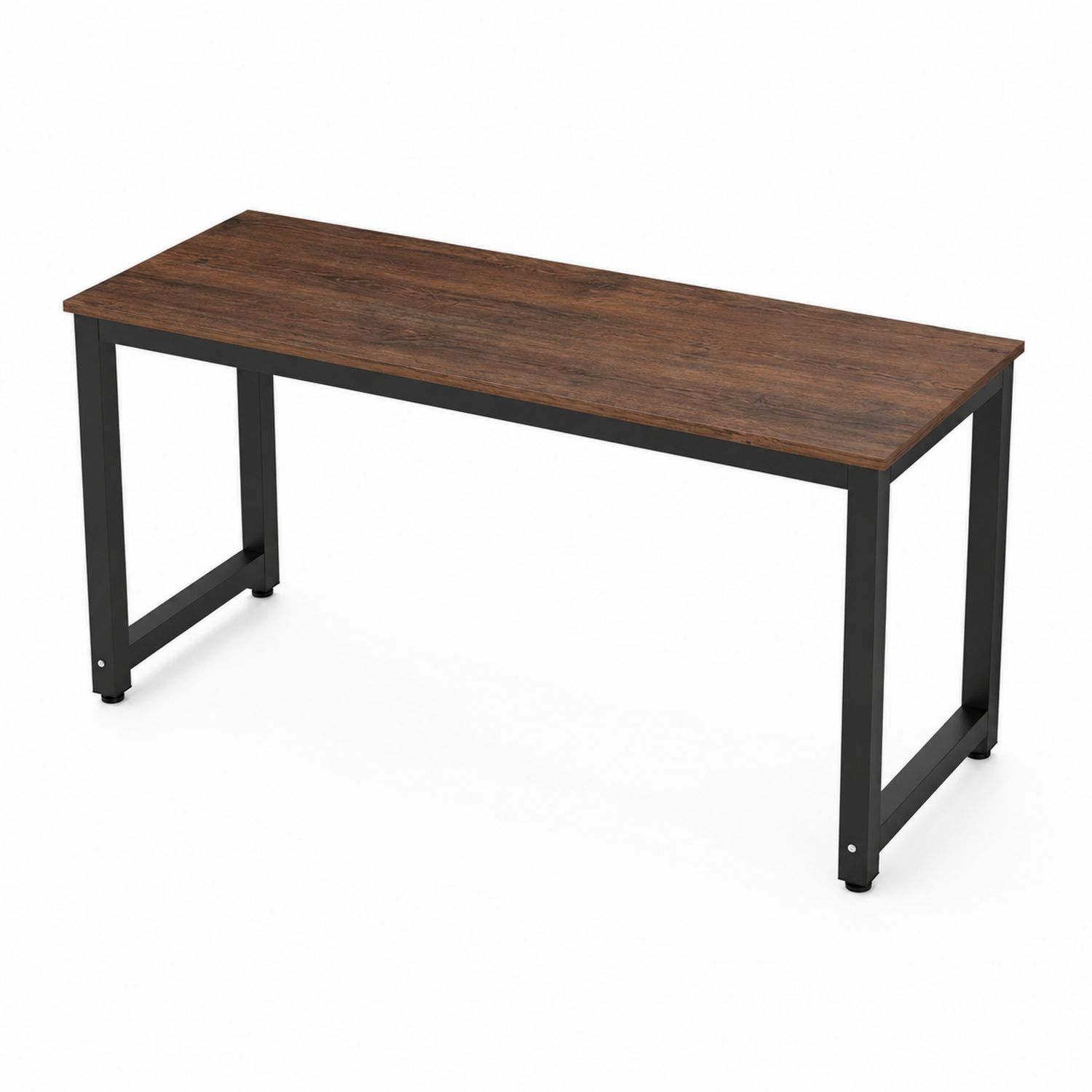 Bureau rectangulaire en bois d'ingénierie et métal noir 120x60x75cm-Prestigelodgea