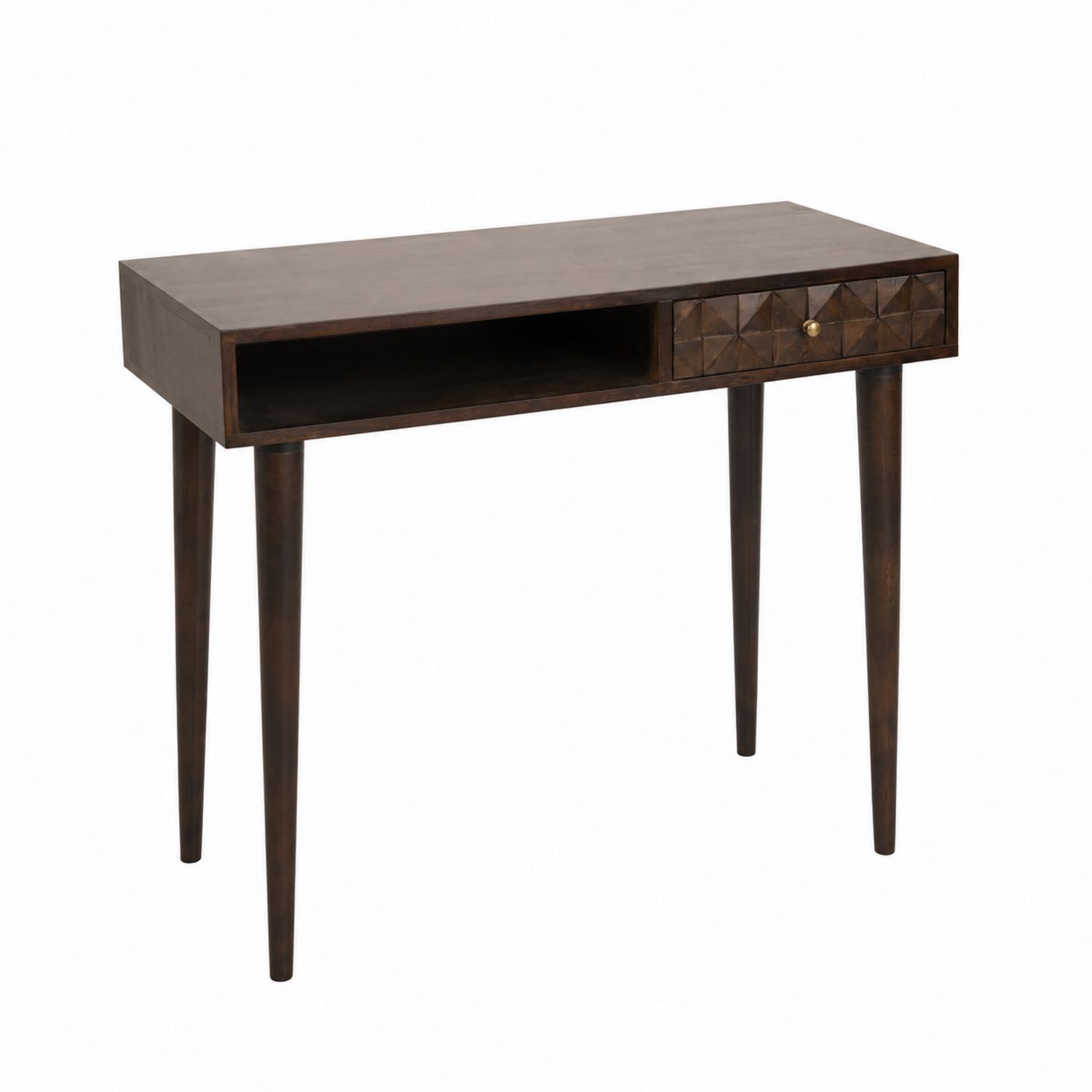 Bureau en bois marron avec tiroir-Prestigelodgea