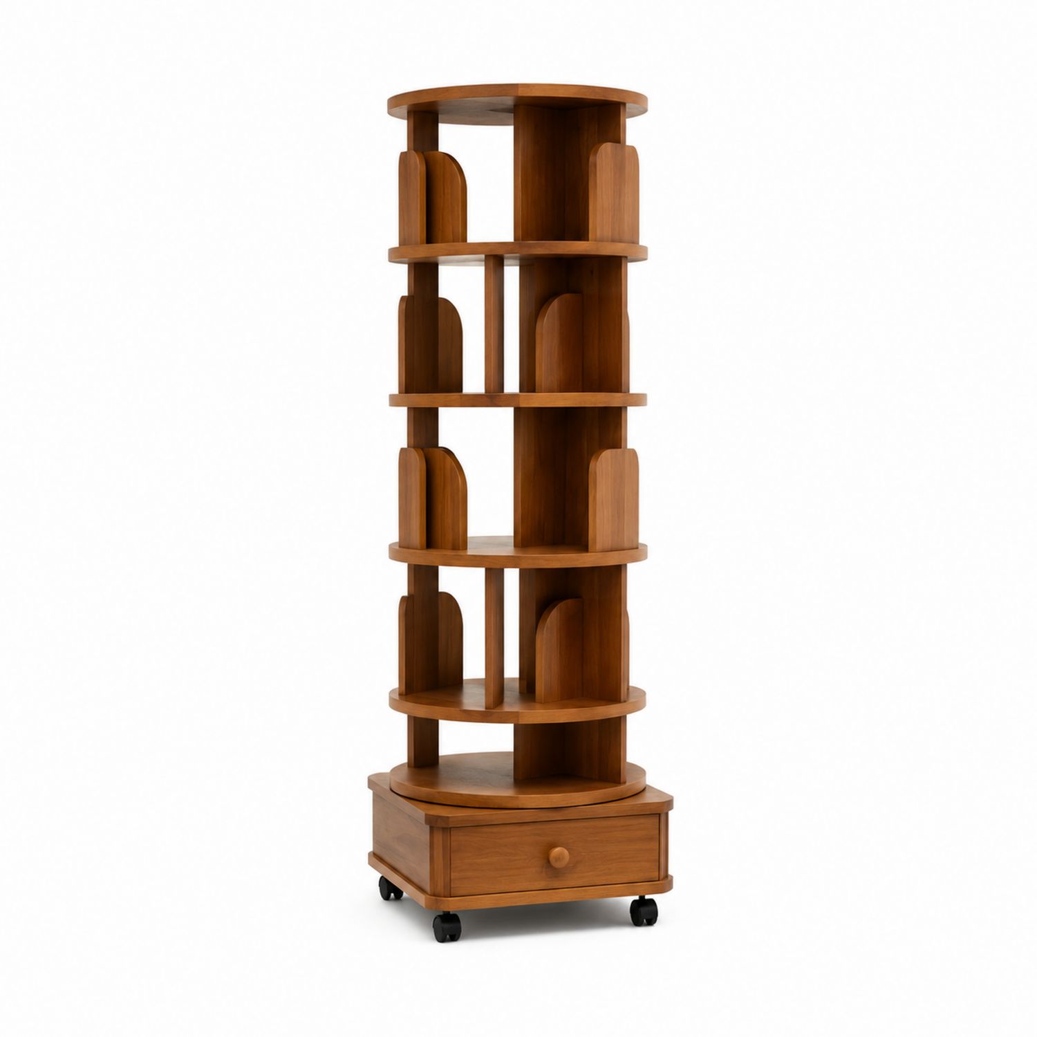 Étagère en bois avec roulettes et tiroir, Hauteur 180cm-Prestigelodgea