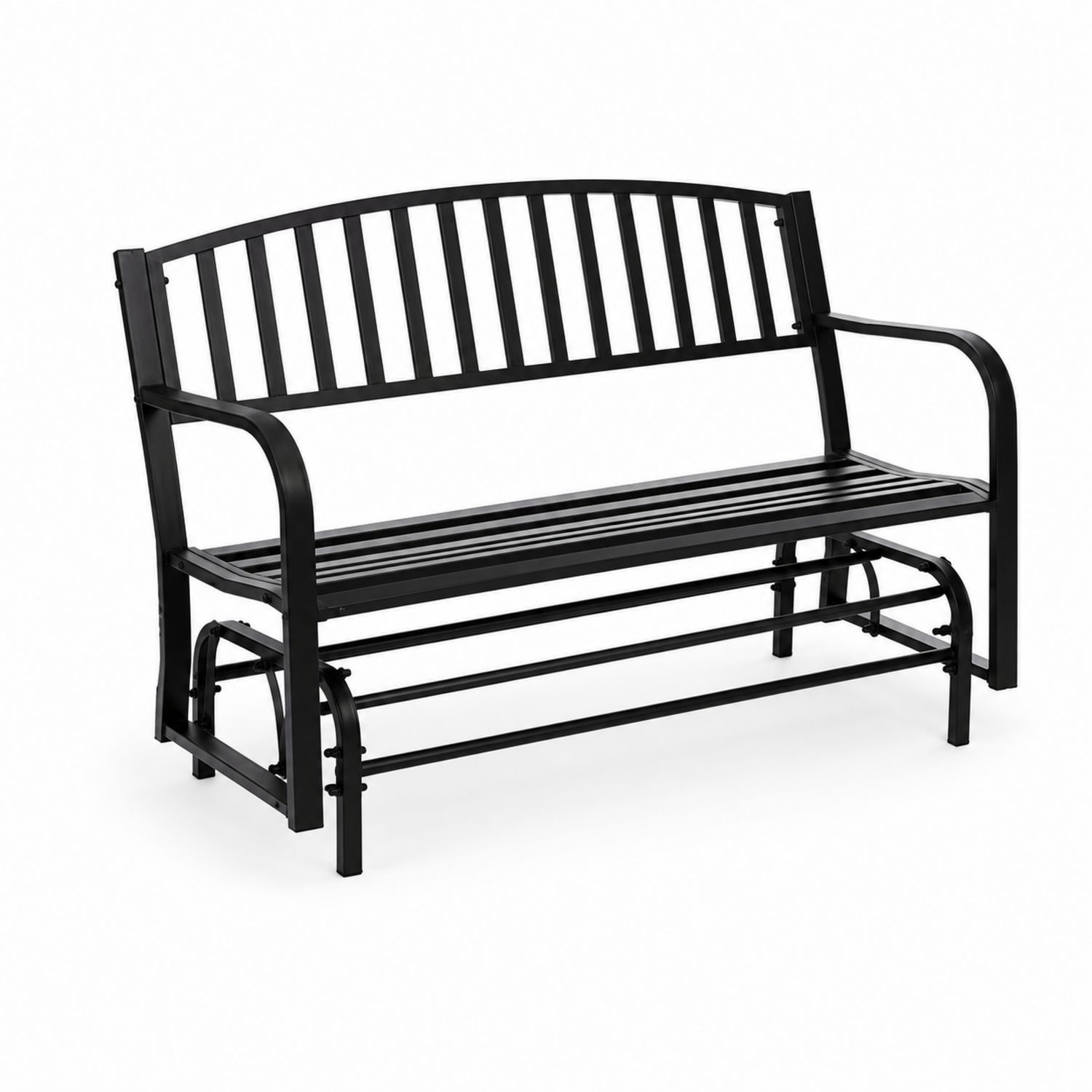 Banc de jardin en métal noir-Prestigelodgea