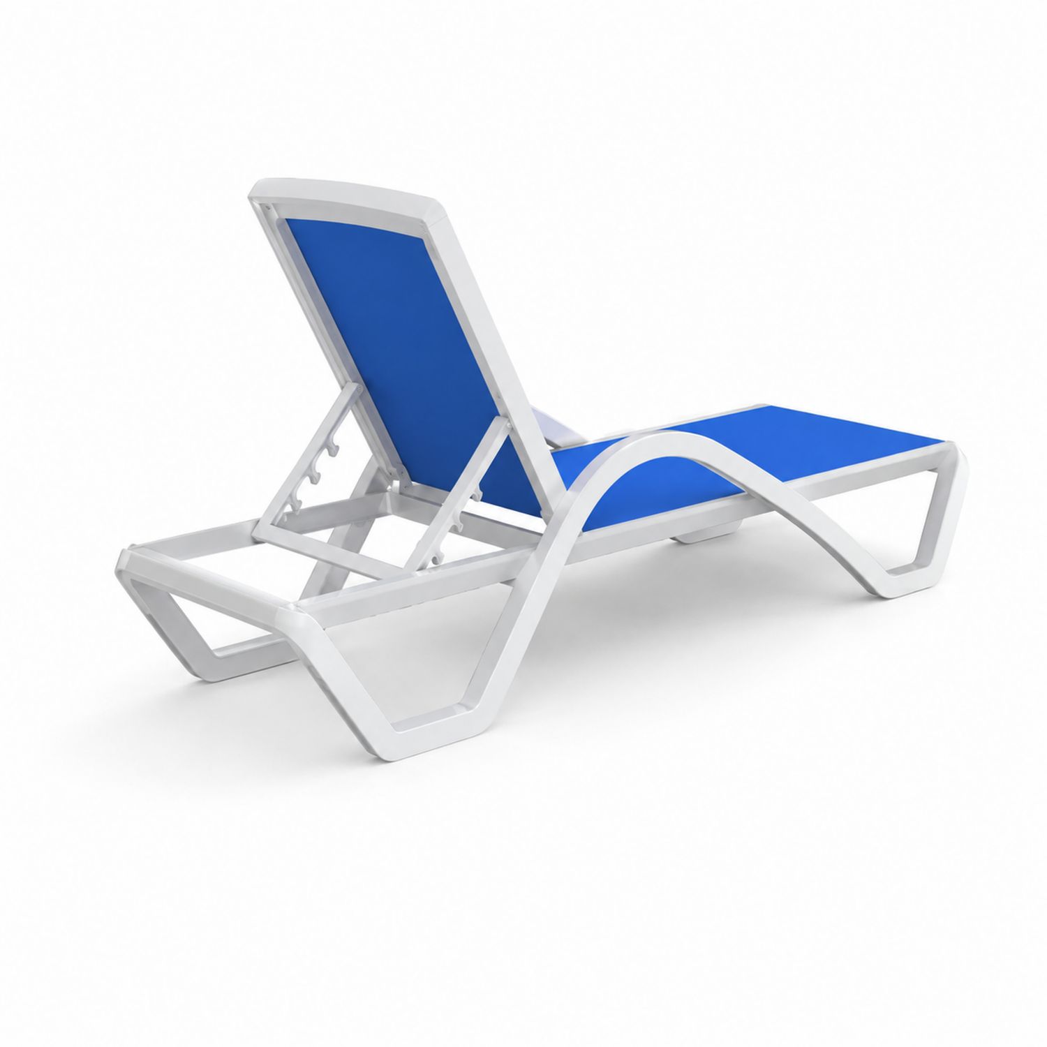 Chaise longue extérieure réglable en aluminium et tissu bleu-Prestigelodgea