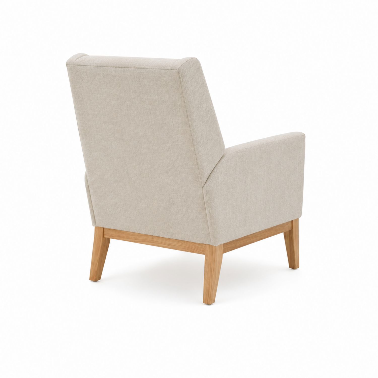 Fauteuil en tissu polyester avec pieds en bois de chêne-Prestigelodgea