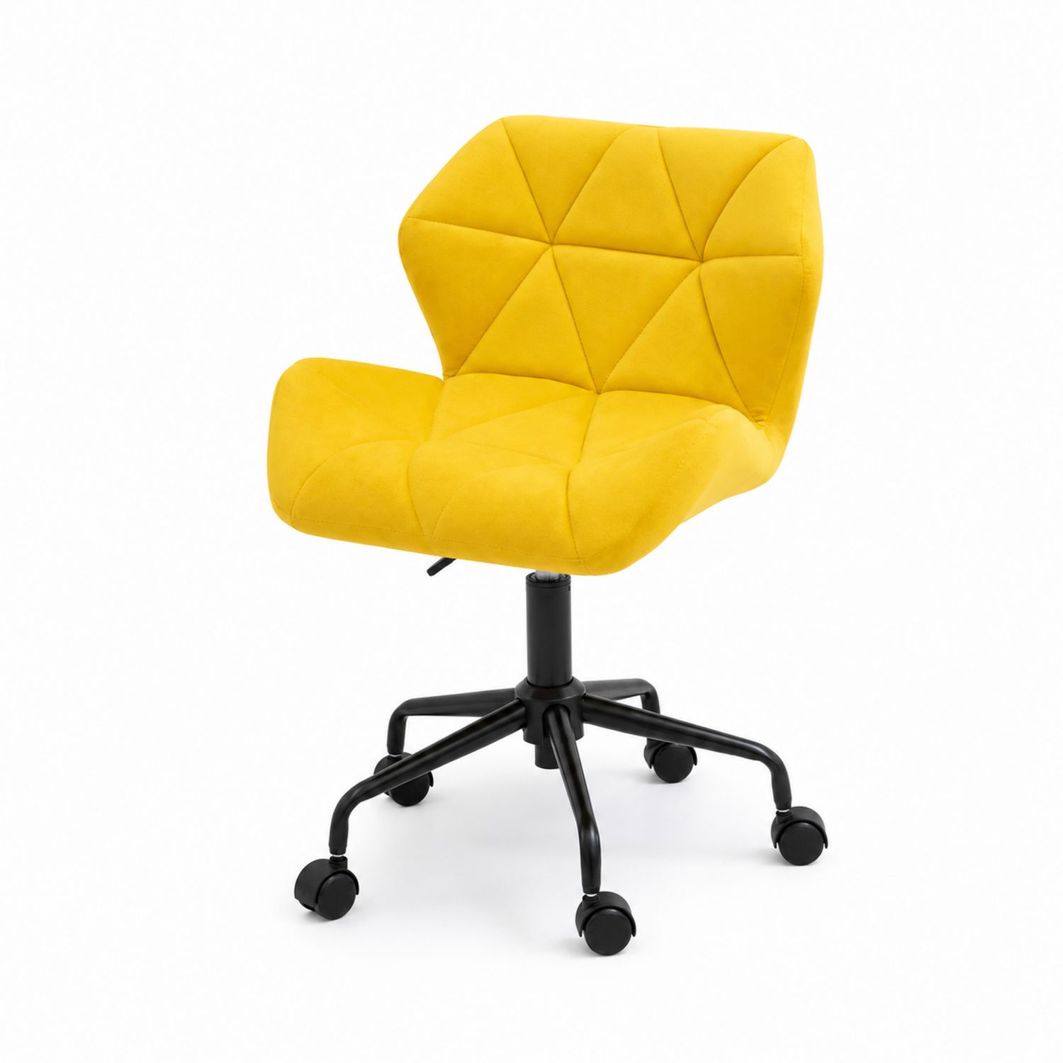 Chaise pivotante en métal avec tissu jaune-Prestigelodgea