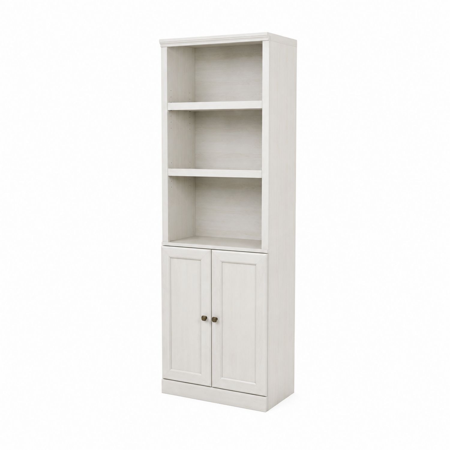 Bibliothèque étagères avec portes en bois blanc-Prestigelodgea
