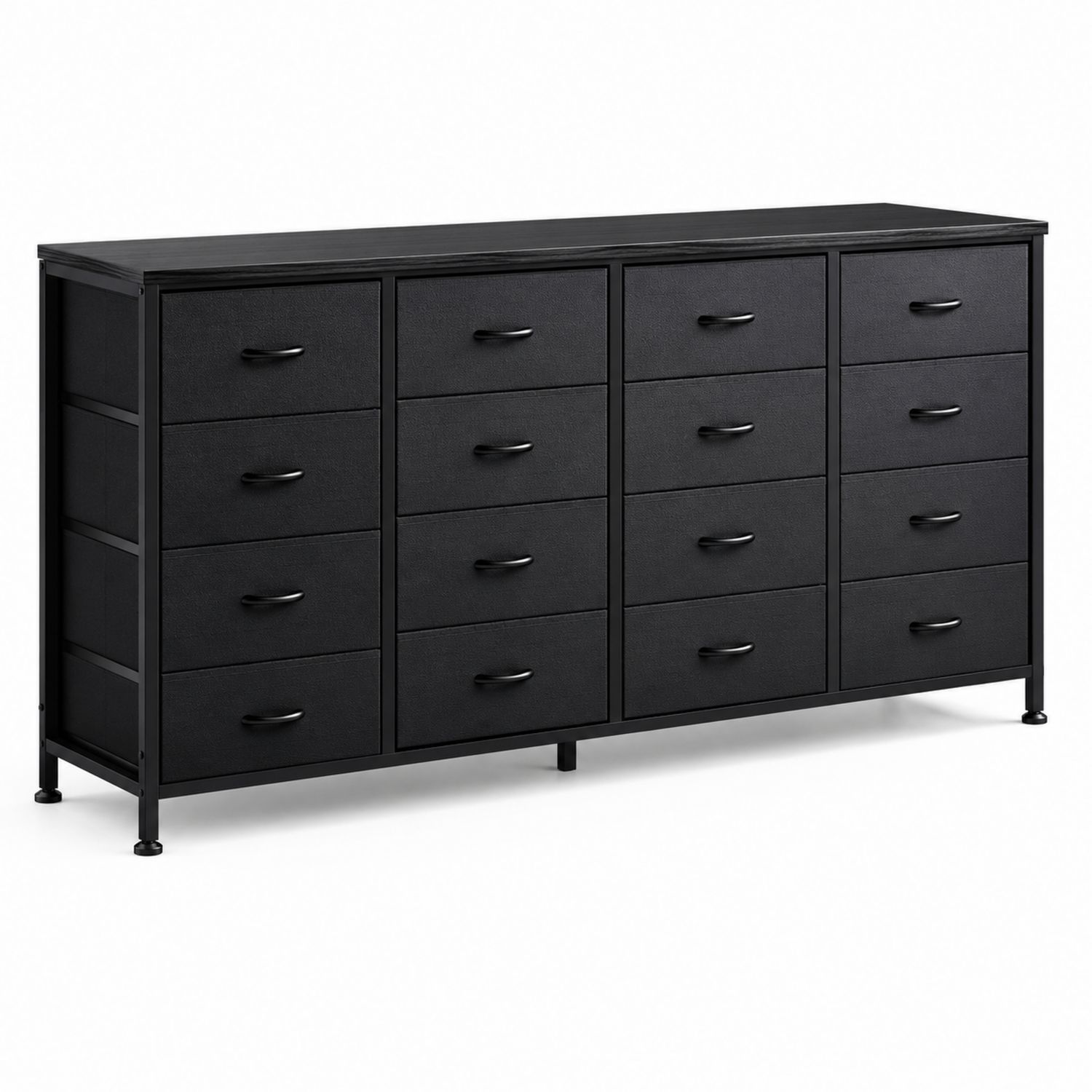 Commode en métal avec 16 tiroirs Noir-Prestigelodgea