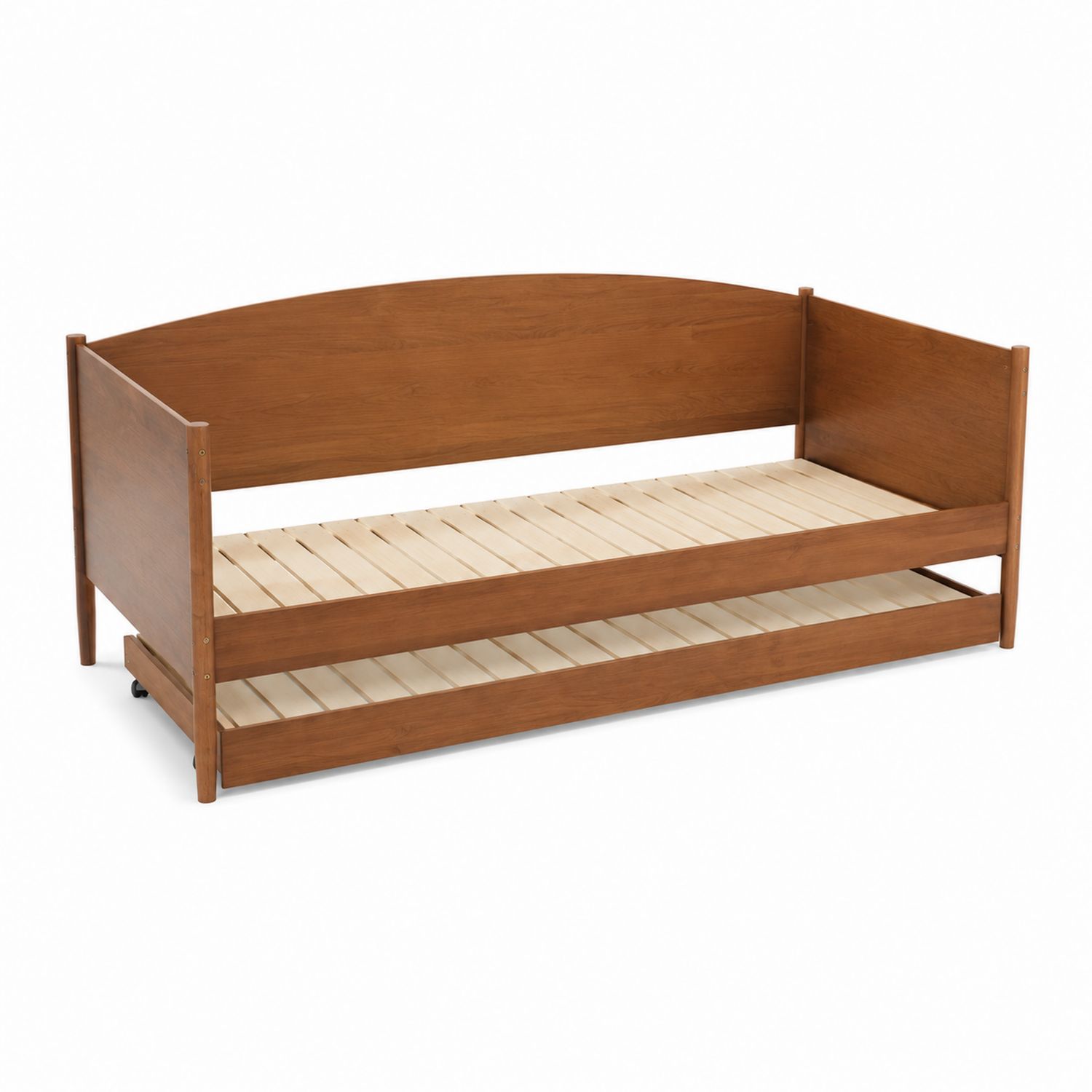 Lit gigogne en bois de pin avec sommier à lattes de bouleau 200x90 cm Marron-Prestigelodgea