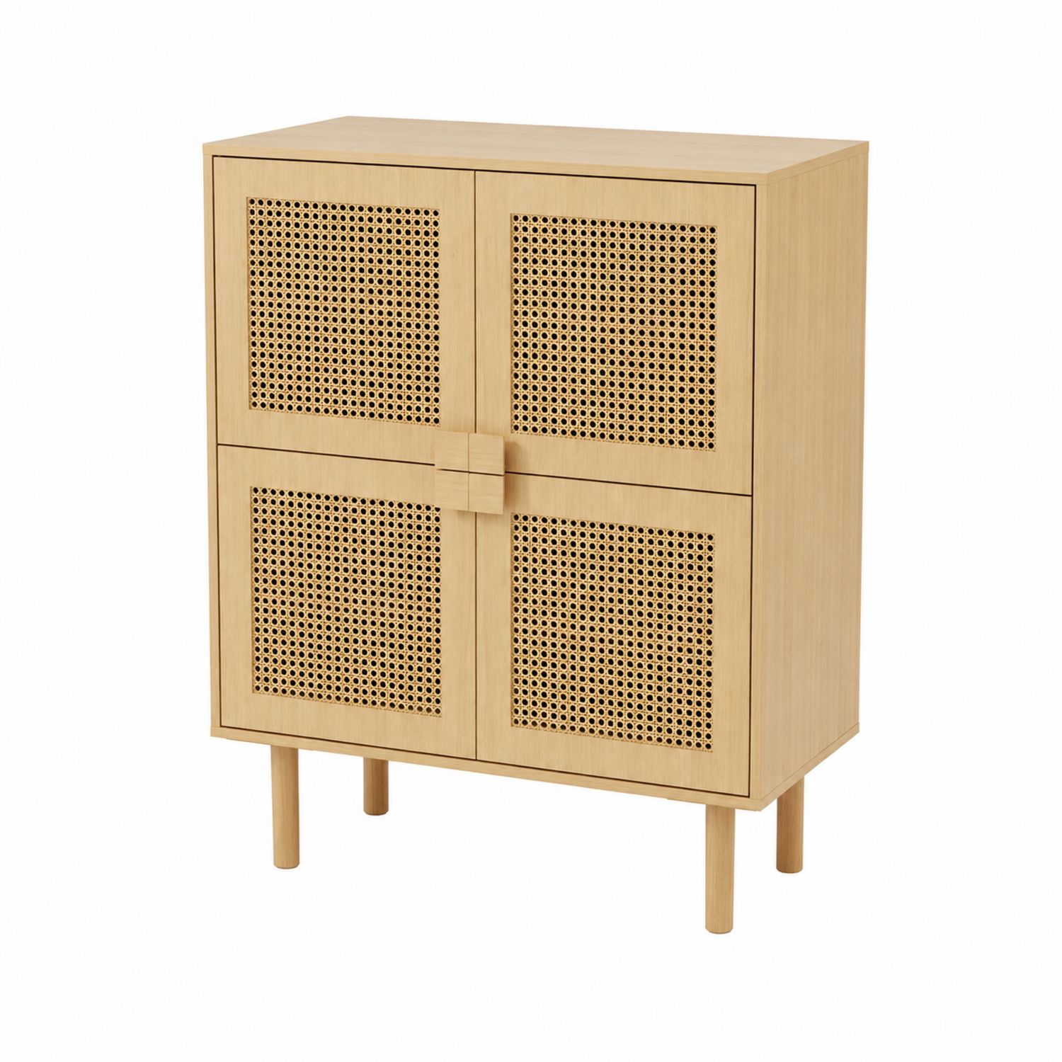 Buffet en bois avec portes en rotin tissé 120cm-Prestigelodgea