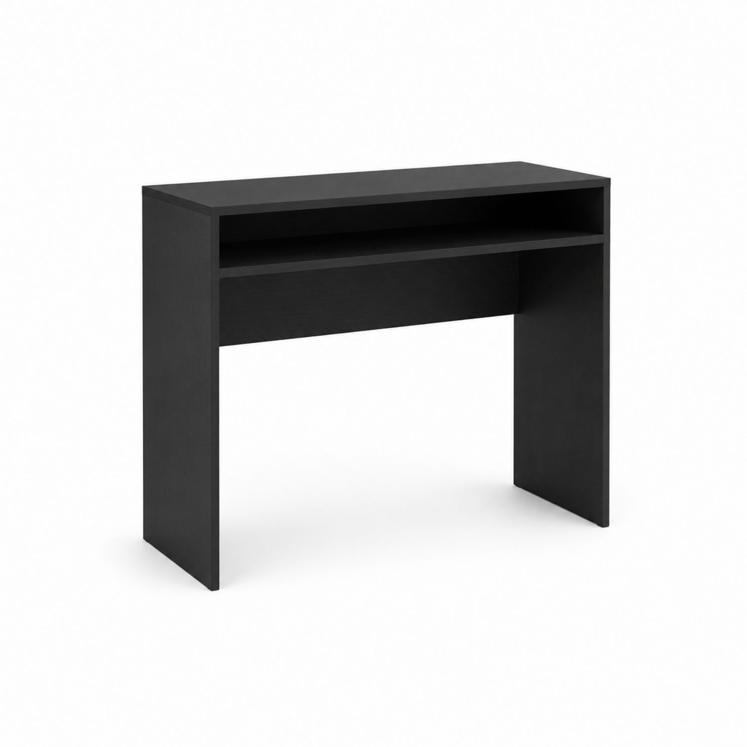 Bureau rectangulaire en MDF noir 100x40x75 cm-Prestigelodgea