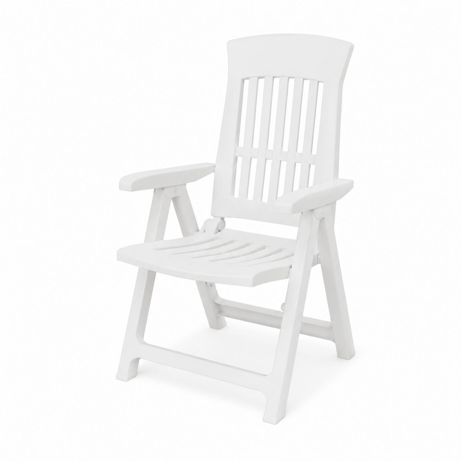 Chaise pliante en plastique blanc-Prestigelodgea