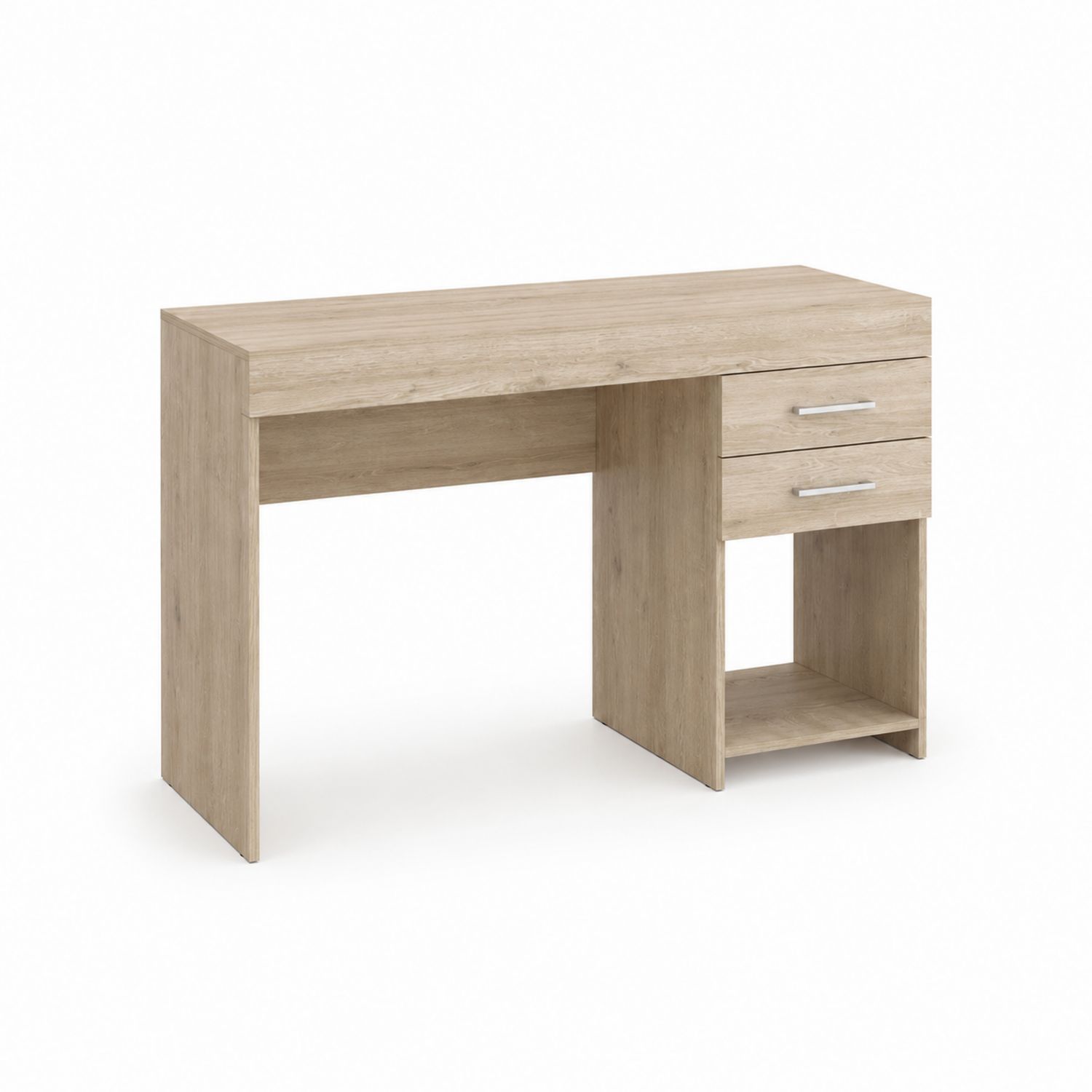 Bureau rectangulaire en bois avec tiroirs chêne clair 120x50x75 cm-Prestigelodgea