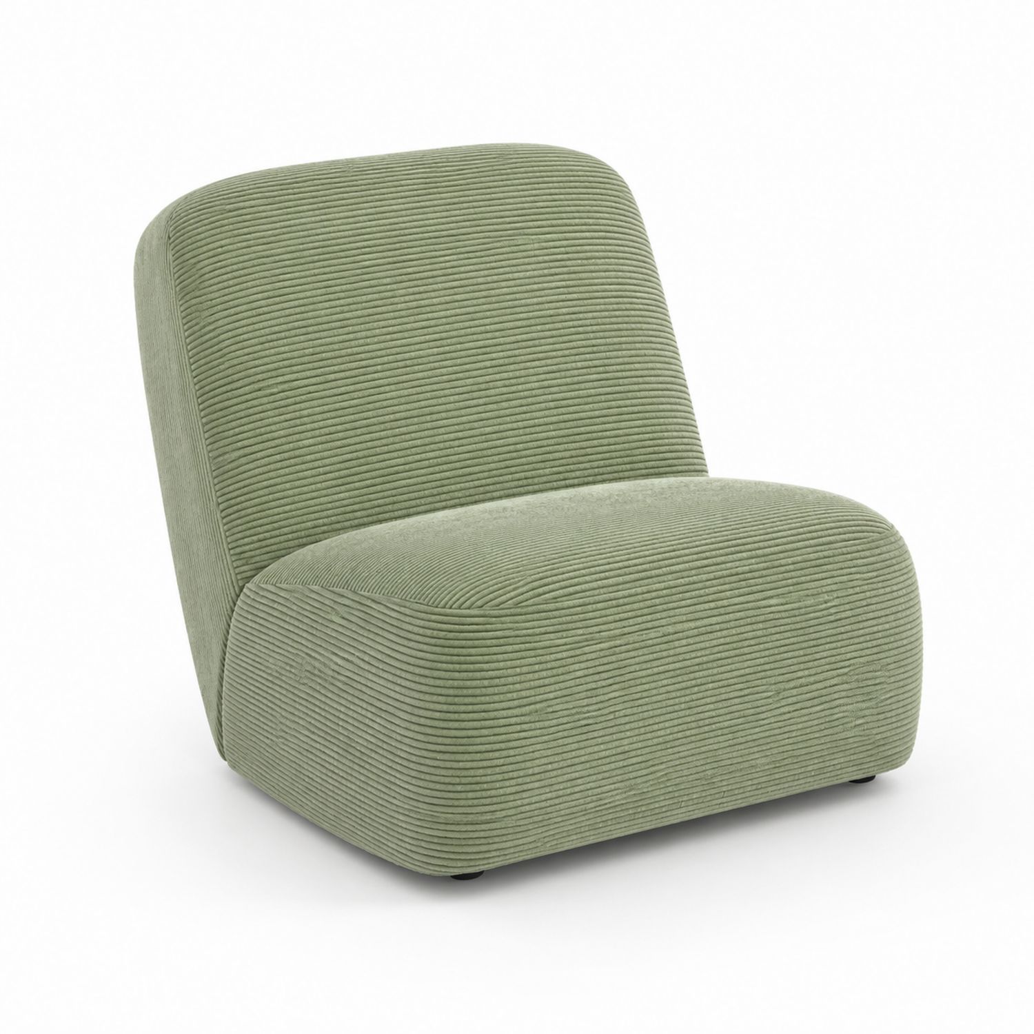 Chaise de salon en velours côtelé vert-Prestigelodgea