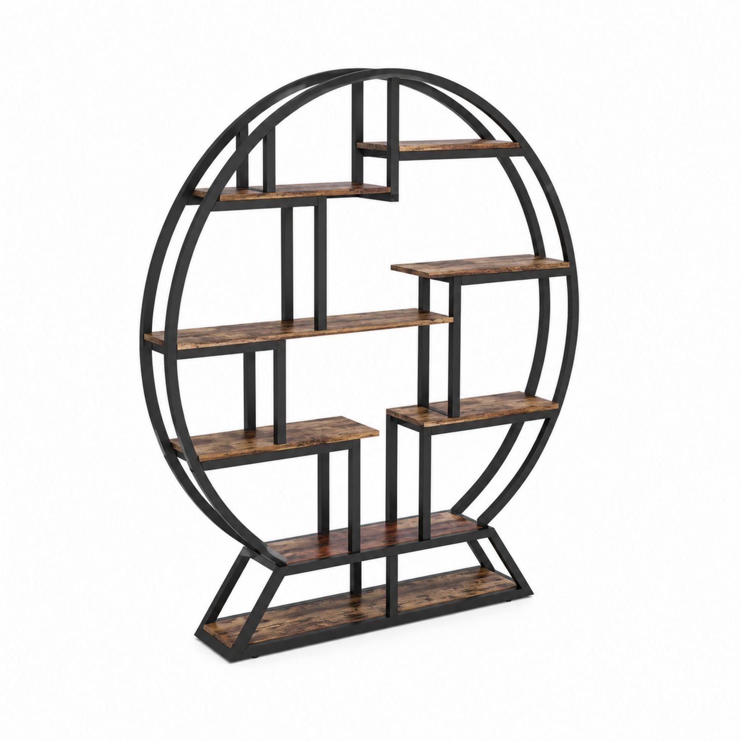 Étagère ronde en métal et bois-Prestigelodgea