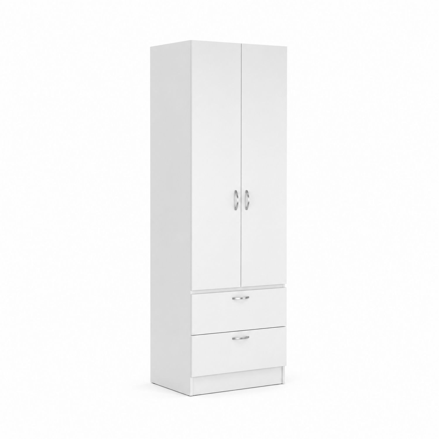 Armoire en bois avec 2 portes et 2 tiroirs blanche-Prestigelodgea