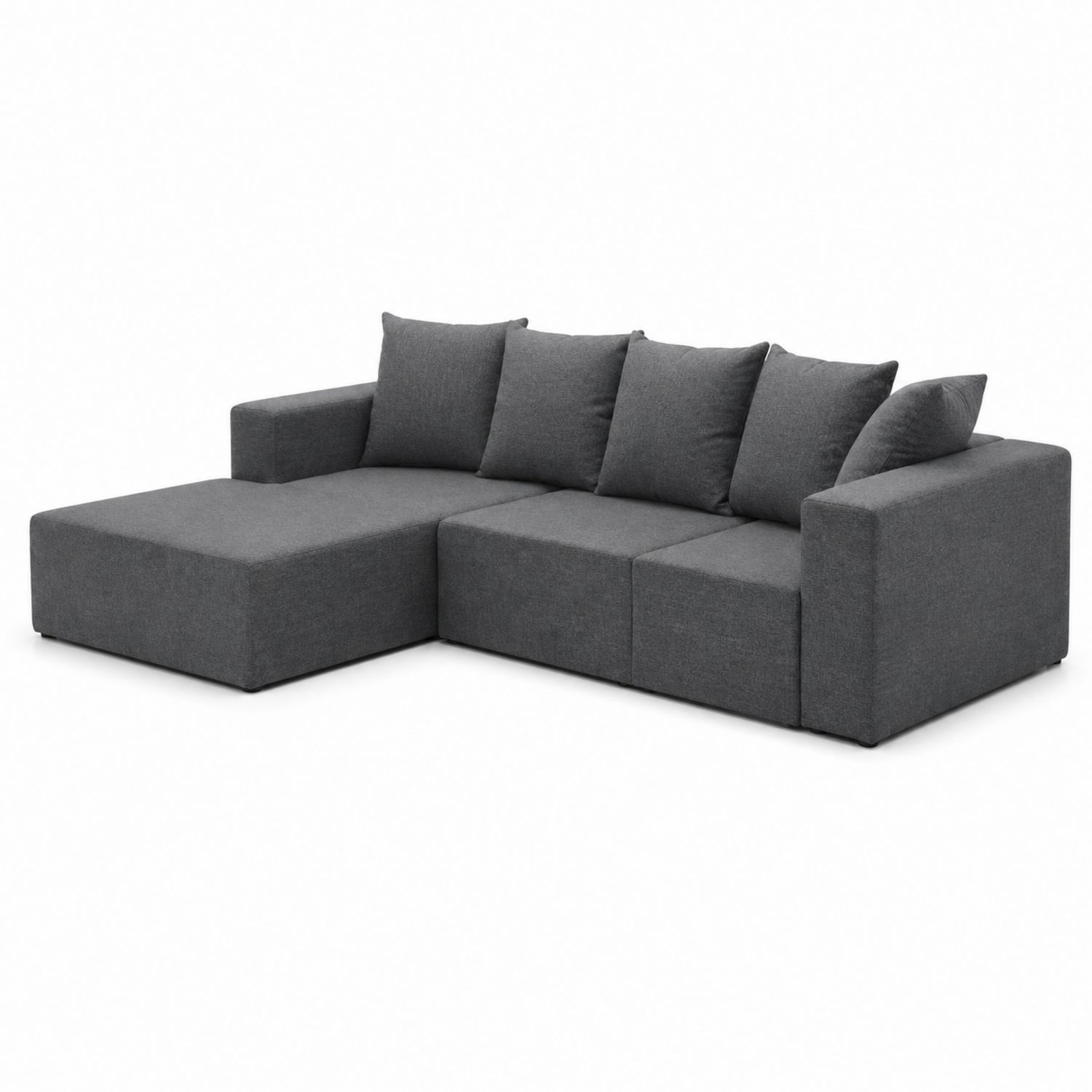 Canapé d'angle en tissu Gris-Prestigelodgea