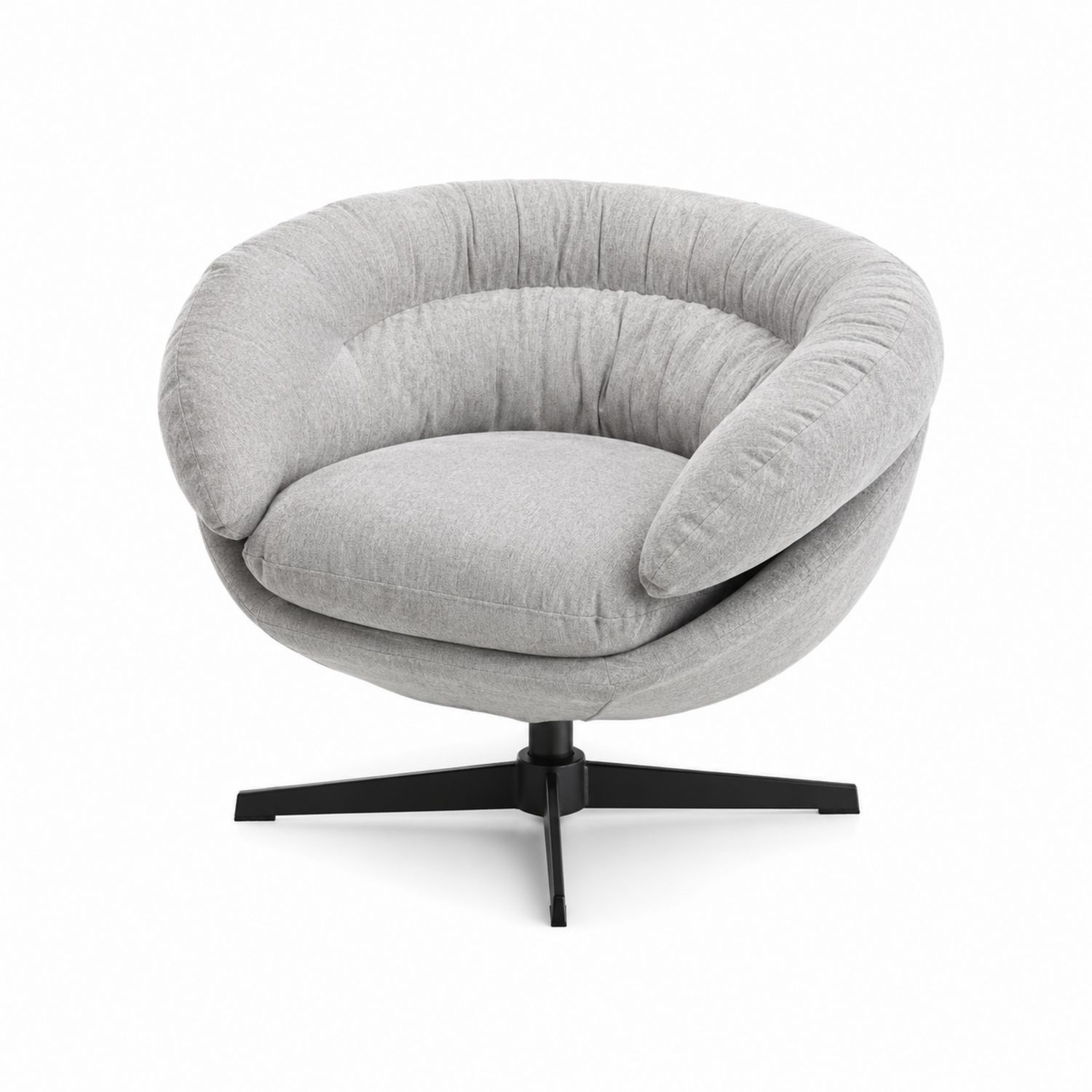 Fauteuil pivotant en tissu polyester gris-Prestigelodgea