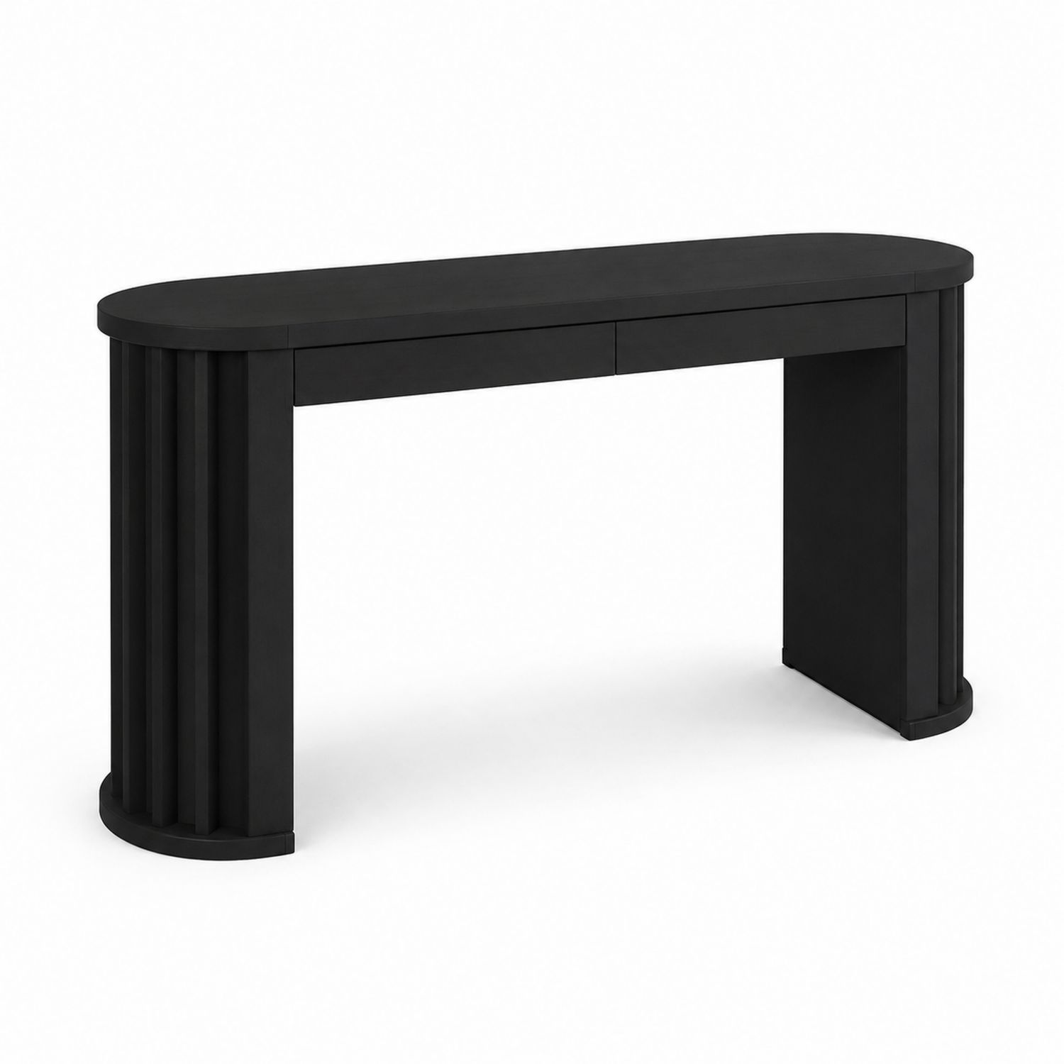 Console en bois MDF noir avec tiroirs-Prestigelodgea
