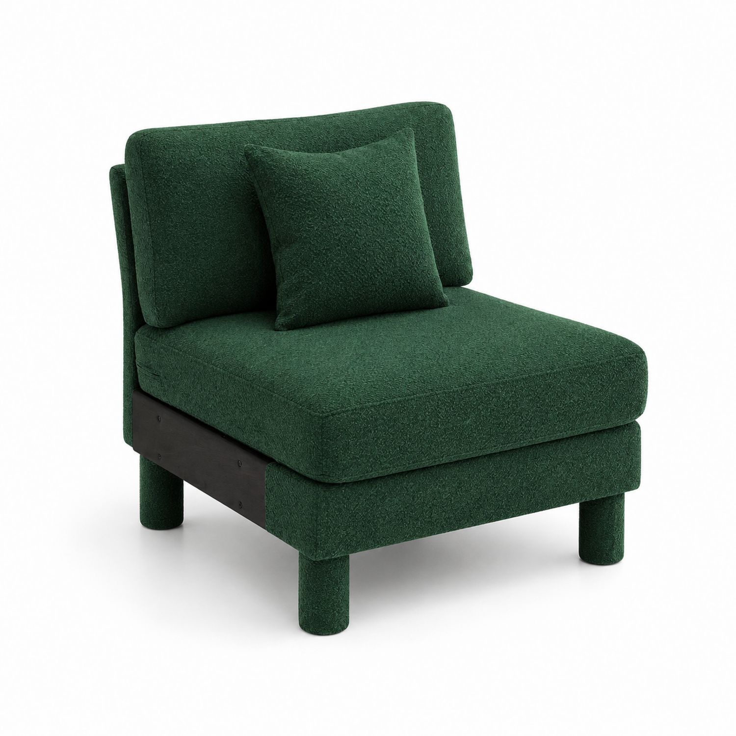 Fauteuil lounge en bois et polyester Vert foncé-Prestigelodgea
